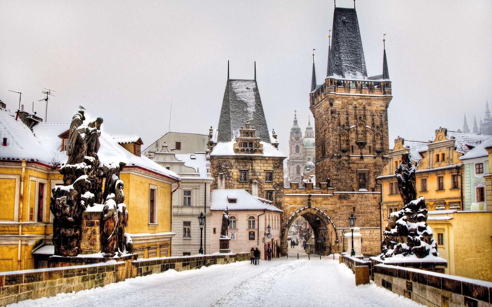 prague, czech republic, people, cities, winter, building, czechia