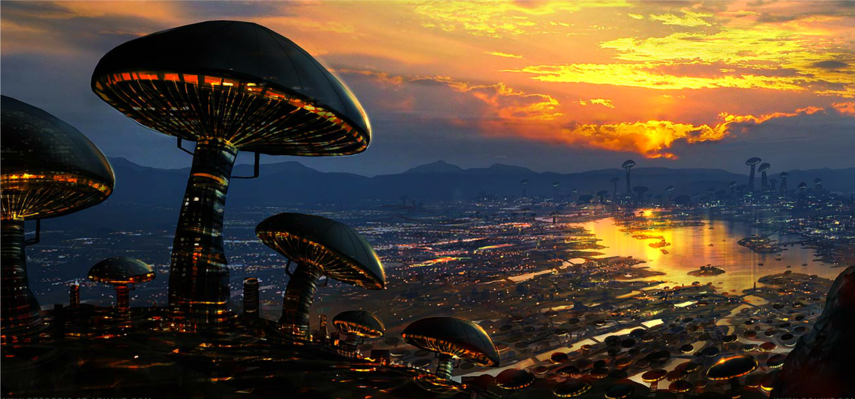 Free download wallpaper Fantasy, City on your PC desktop