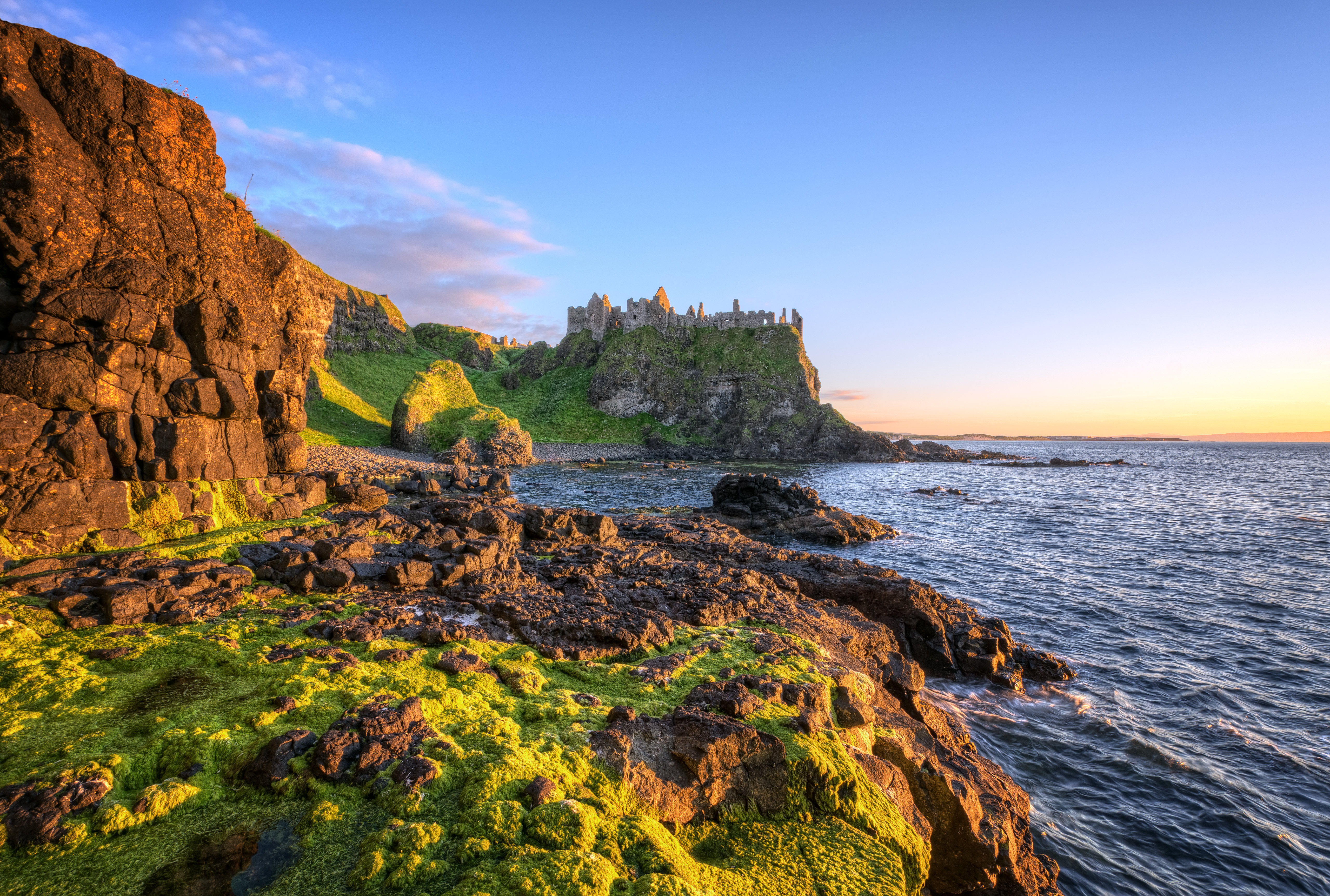 490206 скачать картинку ирландия, замки, сделано человеком, замок данлюс, замок, утёс, побережье, море - обои и заставки бесплатно