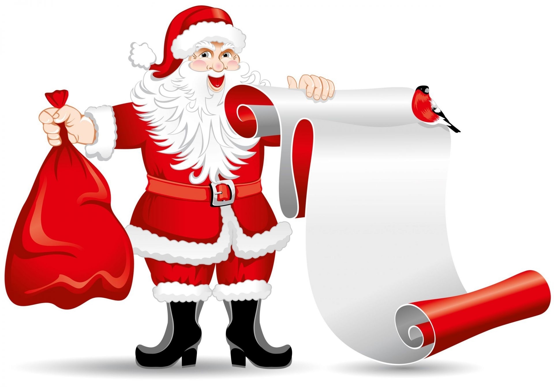 Free download wallpaper Santa Claus, Bird, Christmas, Holiday on your PC desktop