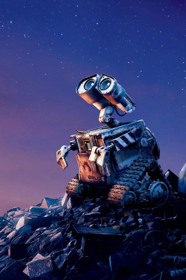 Download mobile wallpaper Stars, Night, Robot, Movie, Wall·e (Character), Wall·e for free.