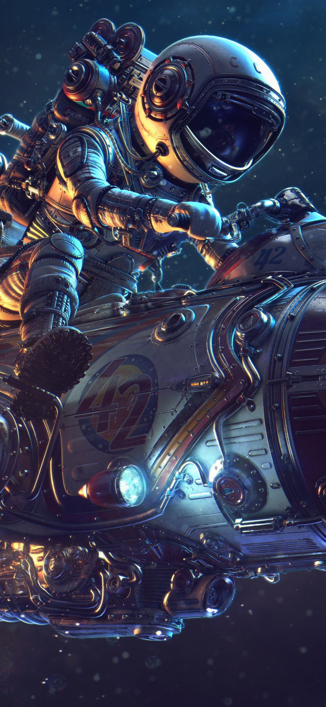 Download mobile wallpaper Sci Fi, Astronaut, Vehicle for free.