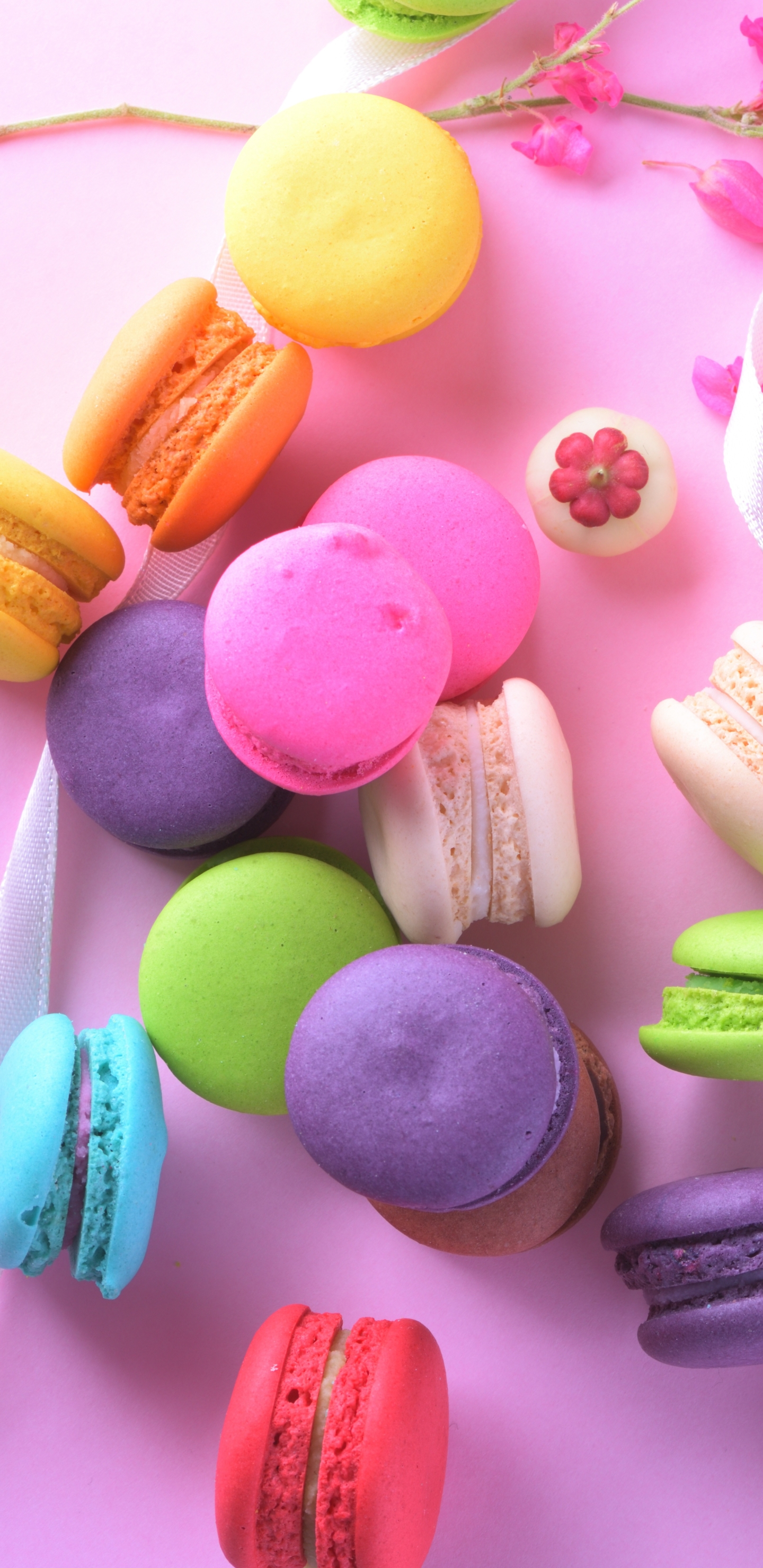 Download mobile wallpaper Food, Colors, Sweets, Macaron for free.