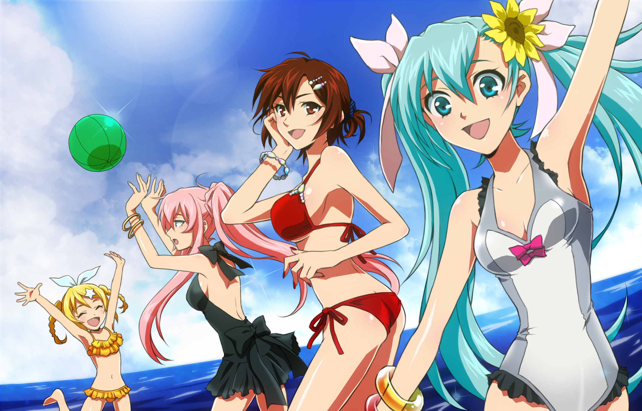 Laden Sie das Vocaloid, Hatsune Miku, Animes, Lukas Megurin, Rin Kagamine, Meiko (Vocaloid)-Bild kostenlos auf Ihren PC-Desktop herunter