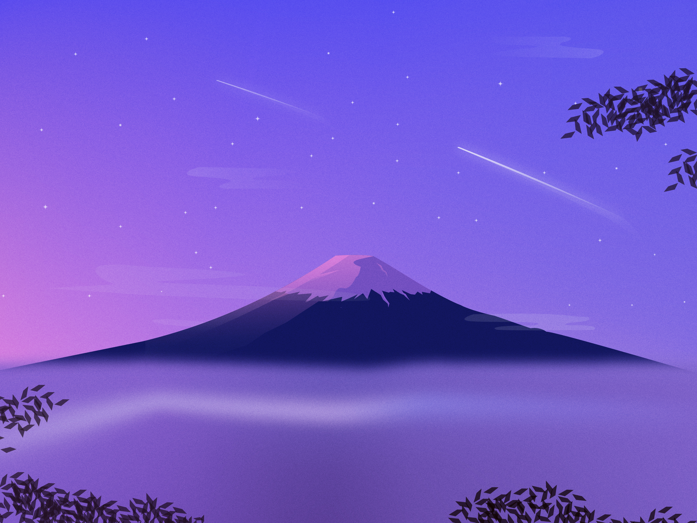 無料モバイル壁紙山, 芸術的, 富士山をダウンロードします。