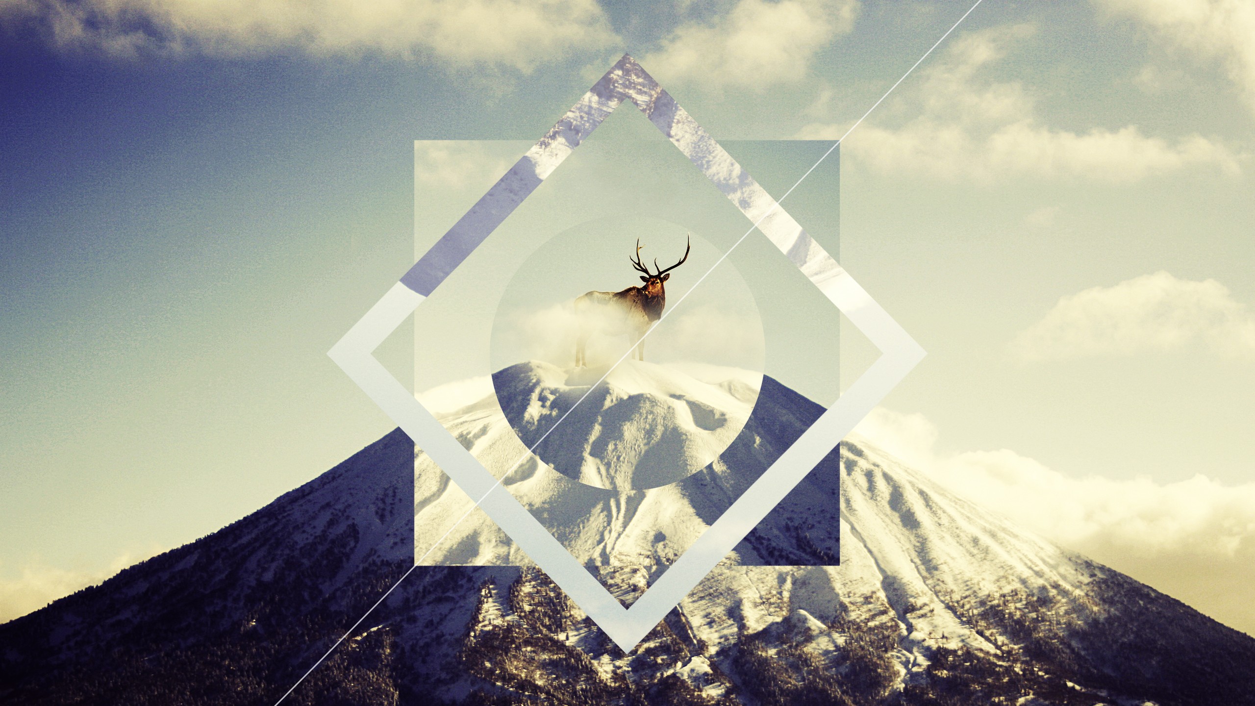 Download mobile wallpaper Artistic, Elk, Polyscape for free.