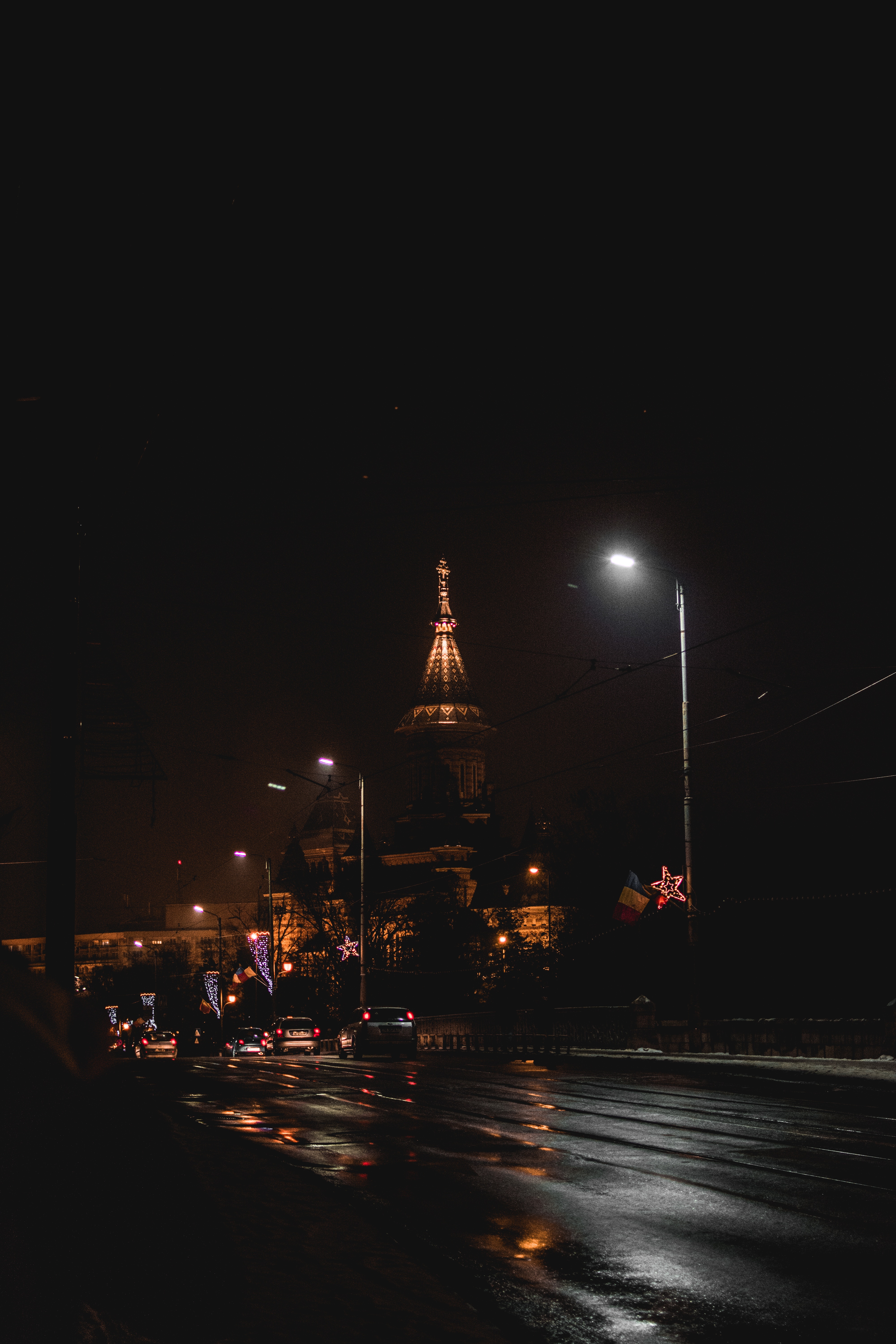 night city, cities, night, traffic, movement, city lights, street Panoramic Wallpaper