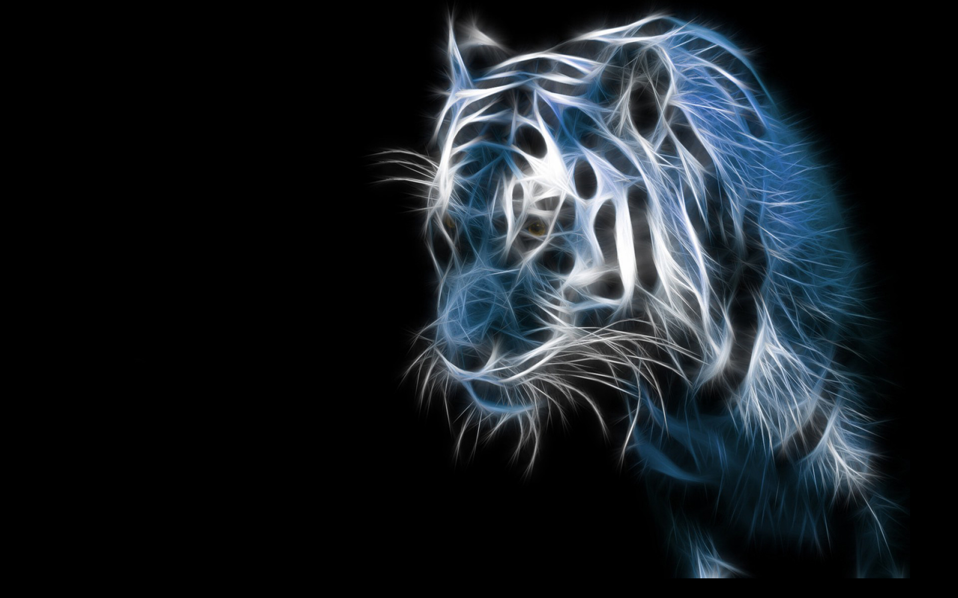 art, tigers, animals, black 4K, Ultra HD