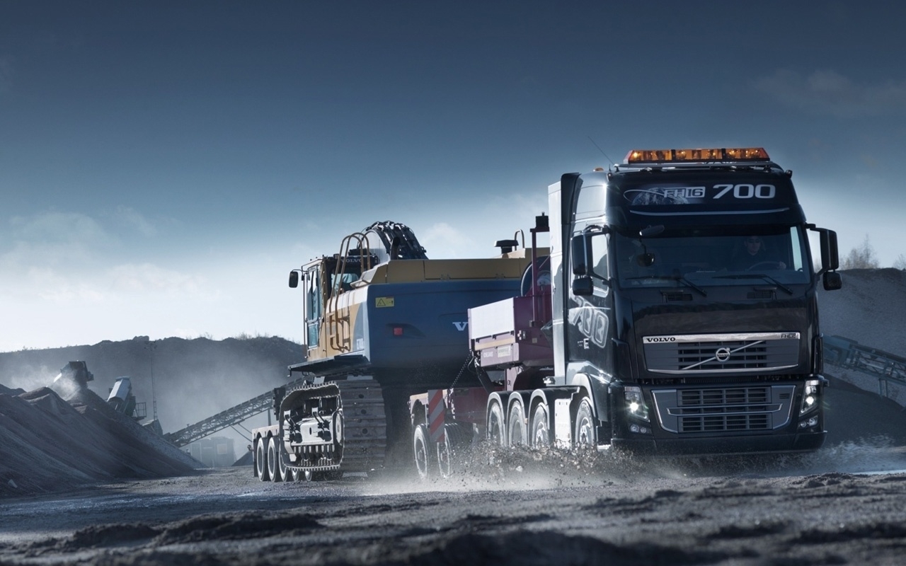 trucks, transport, blue HD wallpaper