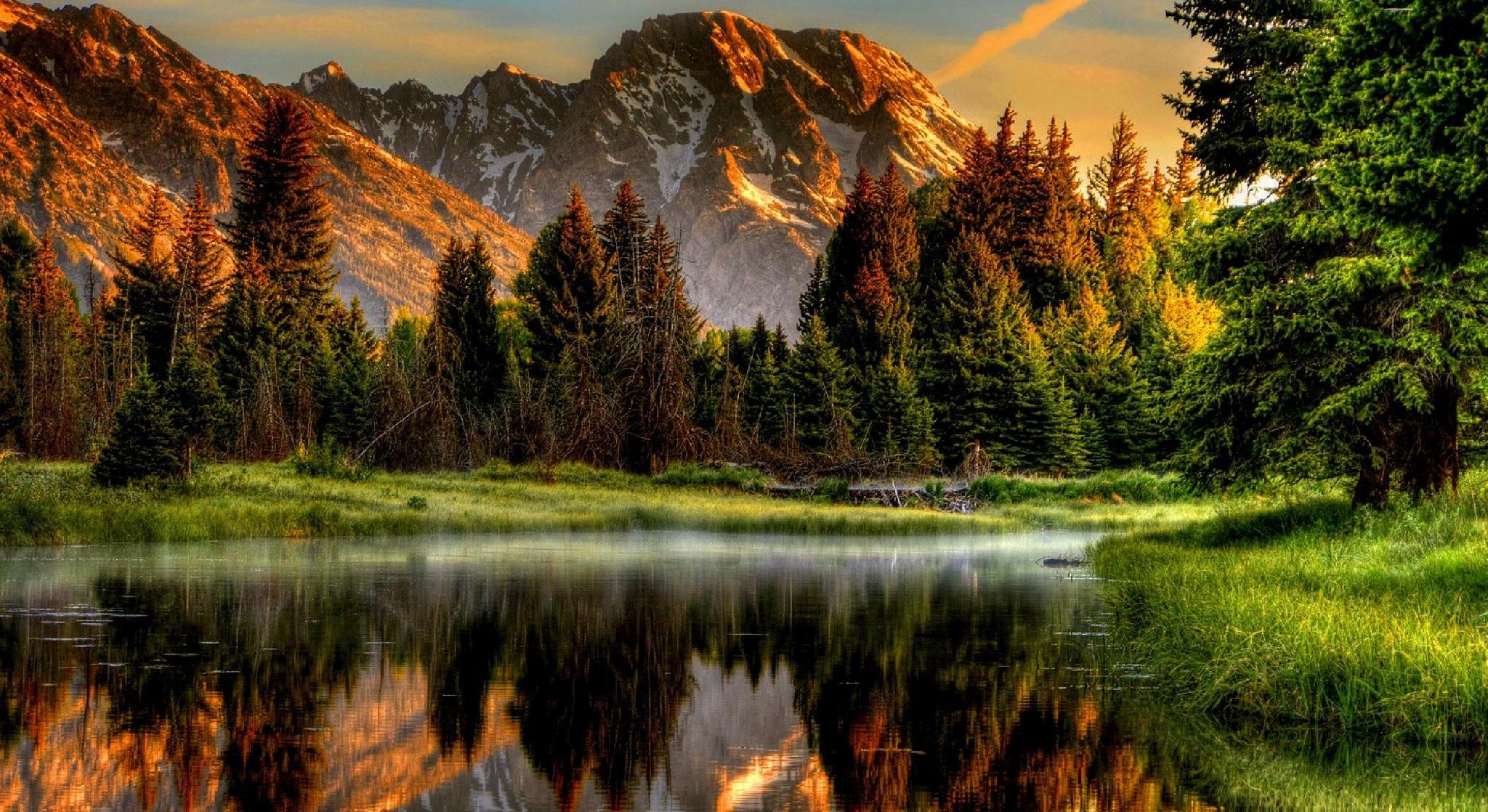 Free download wallpaper Mountains, Mountain, Forest, Earth, River on your PC desktop
