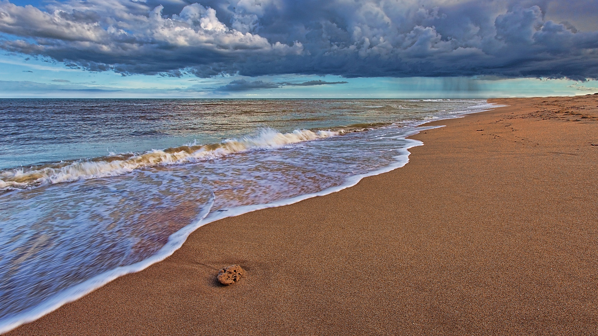 Скачать картинку Пляж, Песок, Океан, Облако, Земля/природа в телефон бесплатно.
