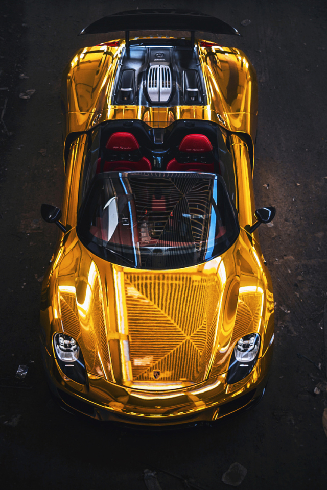 Download mobile wallpaper Porsche, Car, Supercar, Vehicle, Vehicles, Yellow Car, Porsche 918 Spyder for free.