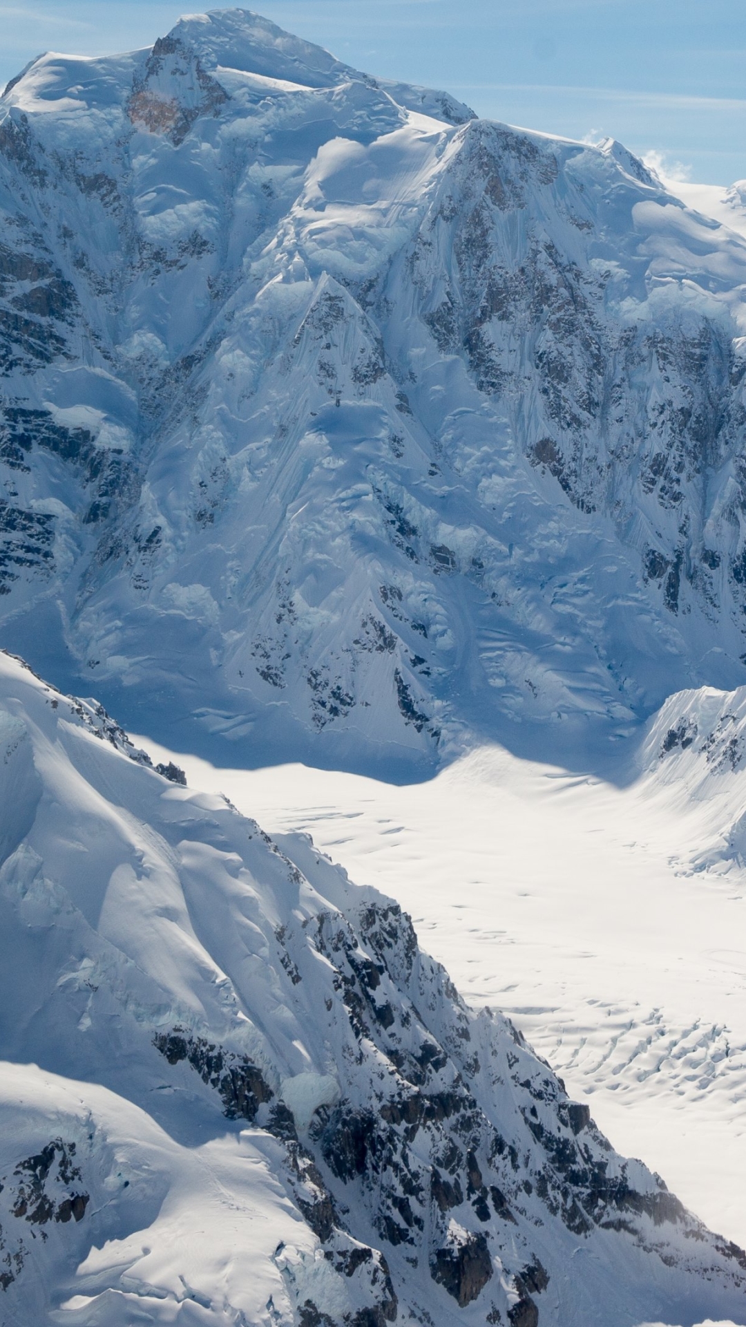 Download mobile wallpaper Winter, Mountains, Snow, Mountain, Peak, Earth, Alaska for free.