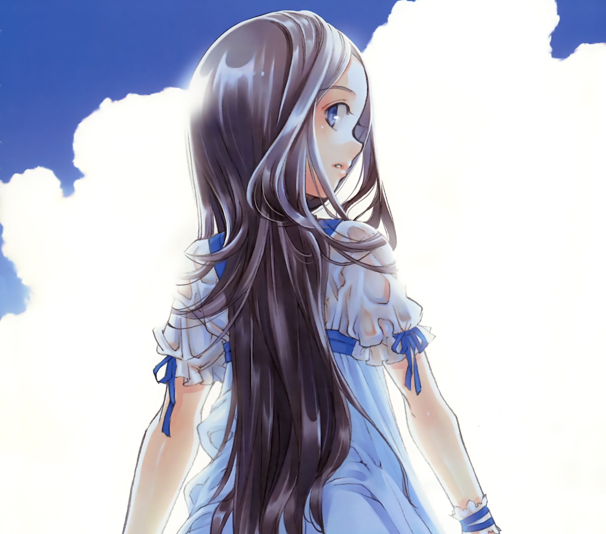 Download mobile wallpaper Anime, Blue Eyes, Original, Black Hair, Long Hair for free.