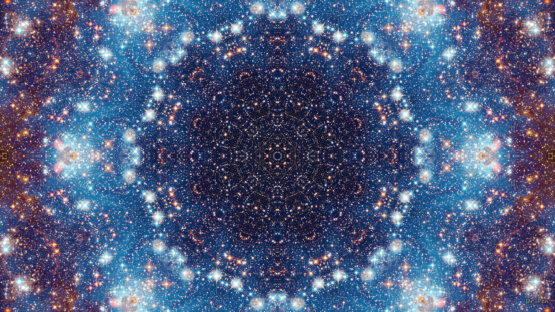 mandala, galaxy, abstract, pattern, manipulation, space