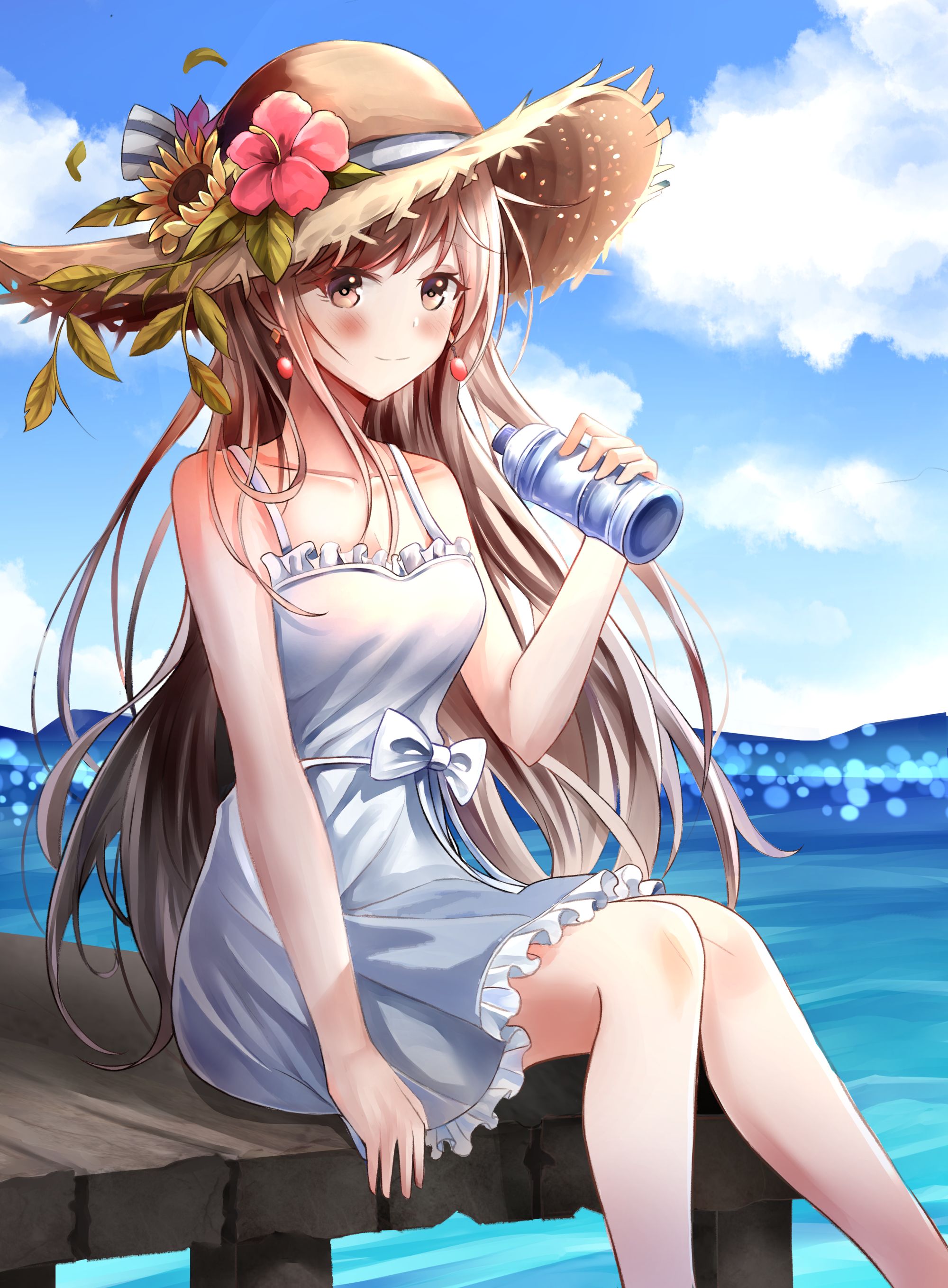 anime, girl, art, hat, outfit, attire