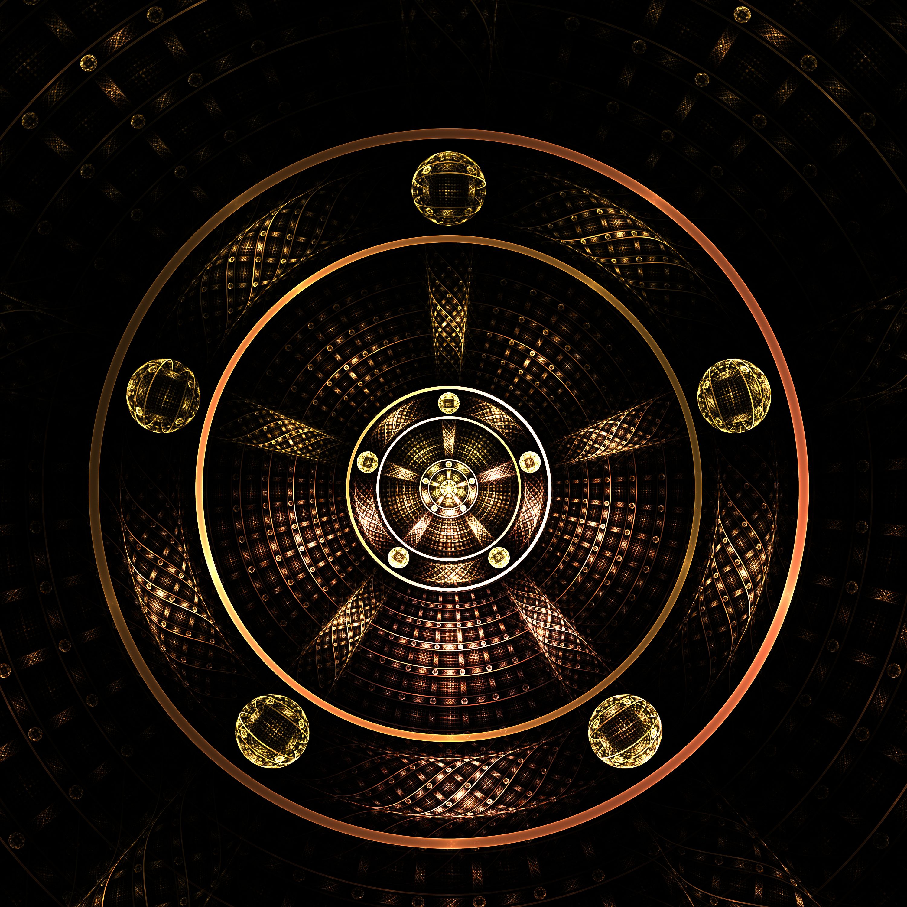 Free download wallpaper Dark, Circles, Lines, Abstract, Fractal on your PC desktop