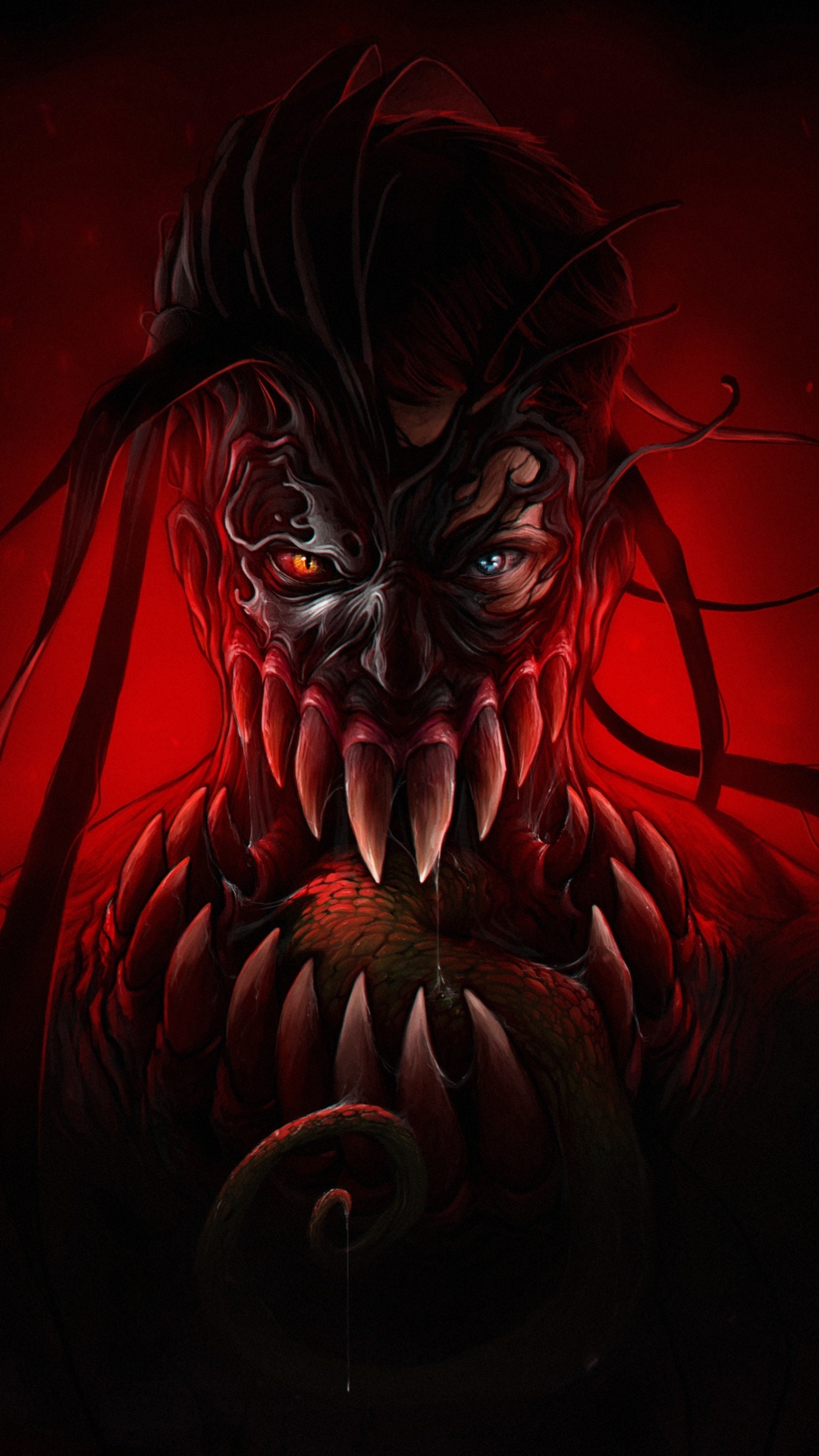 Download mobile wallpaper Dark, Creepy, Teeth, Monster for free.