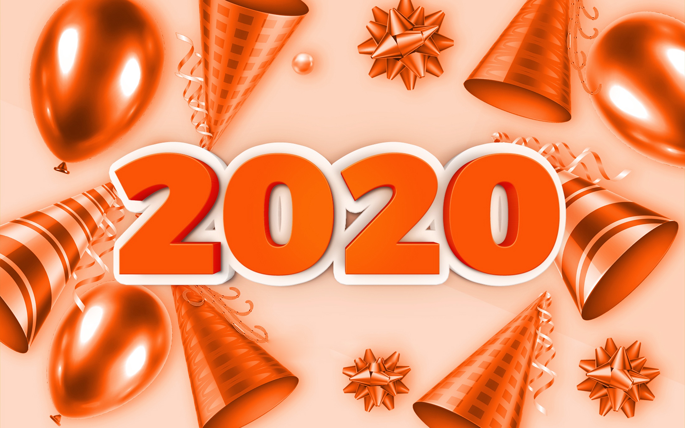 無料モバイル壁紙お祝い, ホリデー, 2020年新年をダウンロードします。