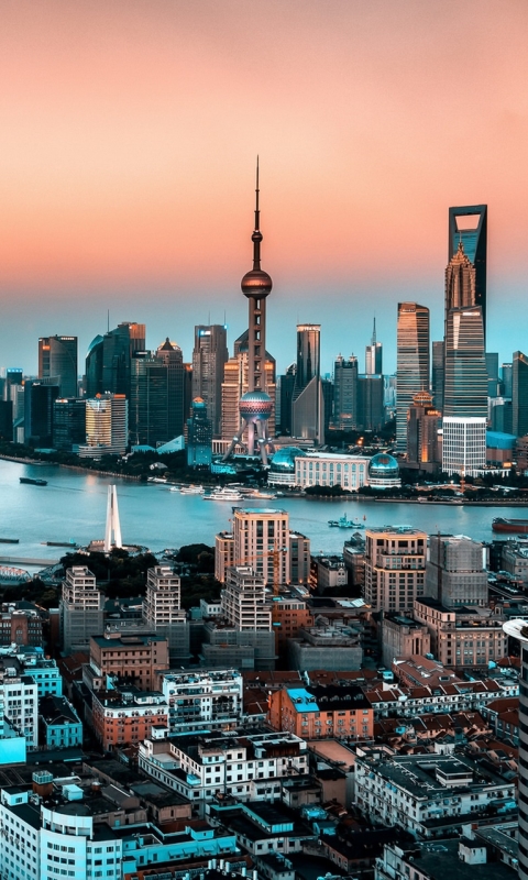 無料モバイル壁紙都市, 川, 街, 超高層ビル, 建物, 中国, 上海, マンメイド, 街並みをダウンロードします。