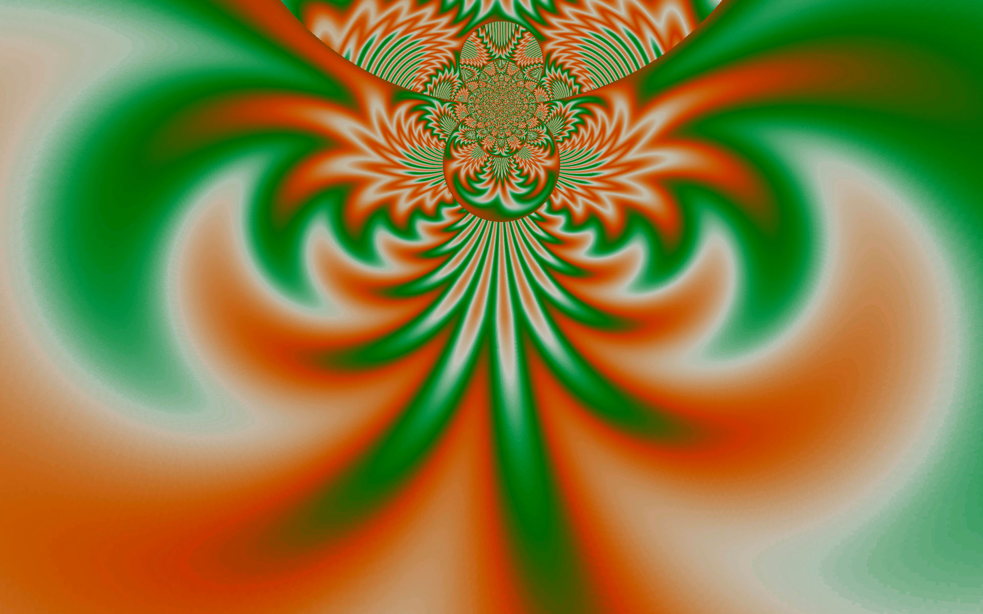 abstract, digital art, colors, green, kaleidoscope, orange (color)