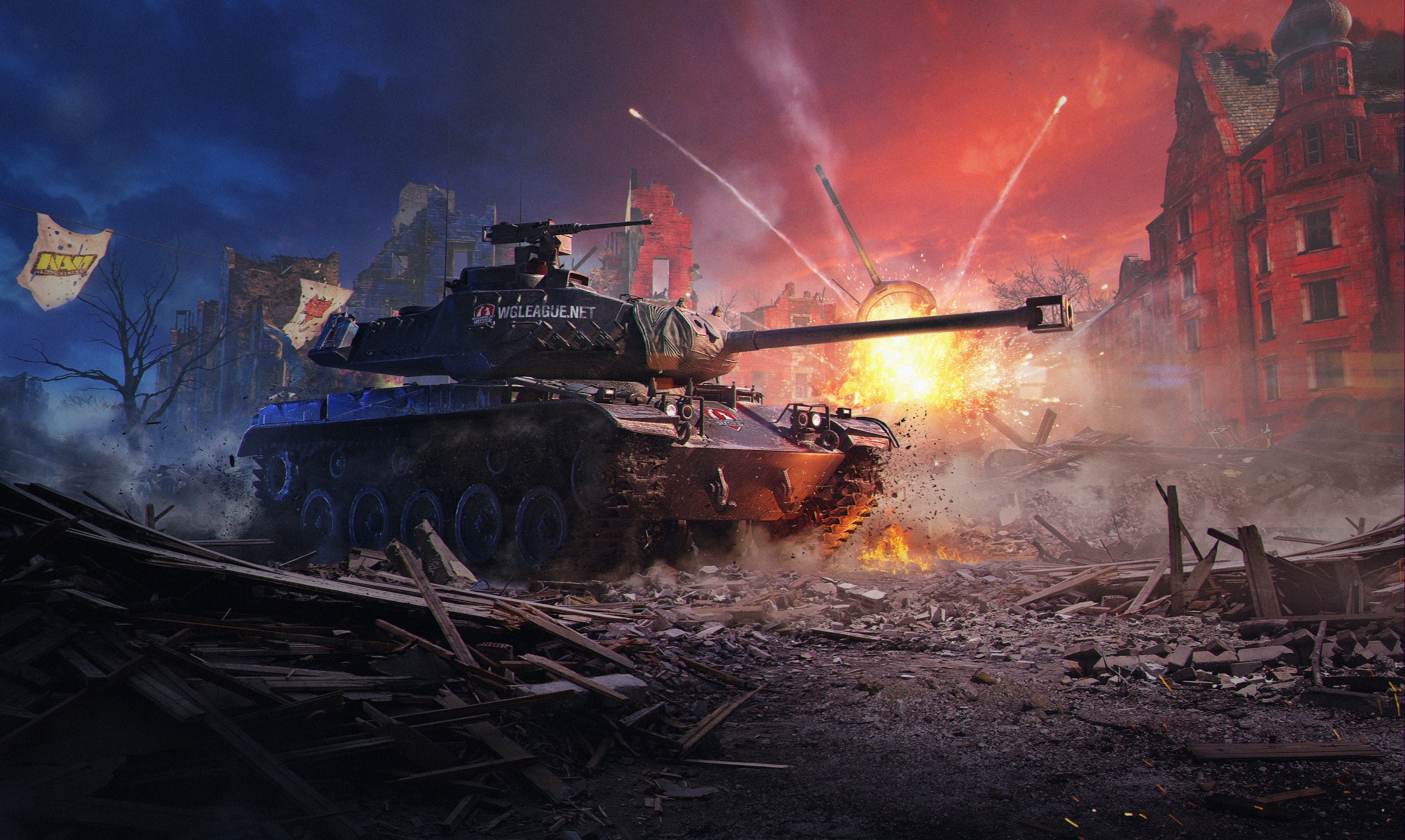Download mobile wallpaper World Of Tanks, Explosion, Ruin, Tank, Video Game for free.