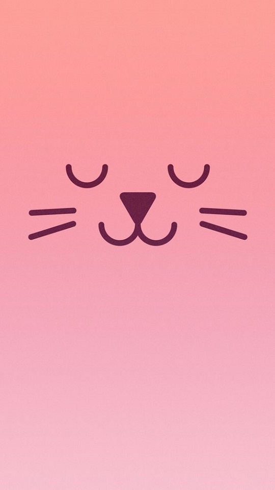 Скачати мобільні шпалери Кішка, Рожевий, Тварина, Коти, Обличчя, Мінімалістичний безкоштовно.