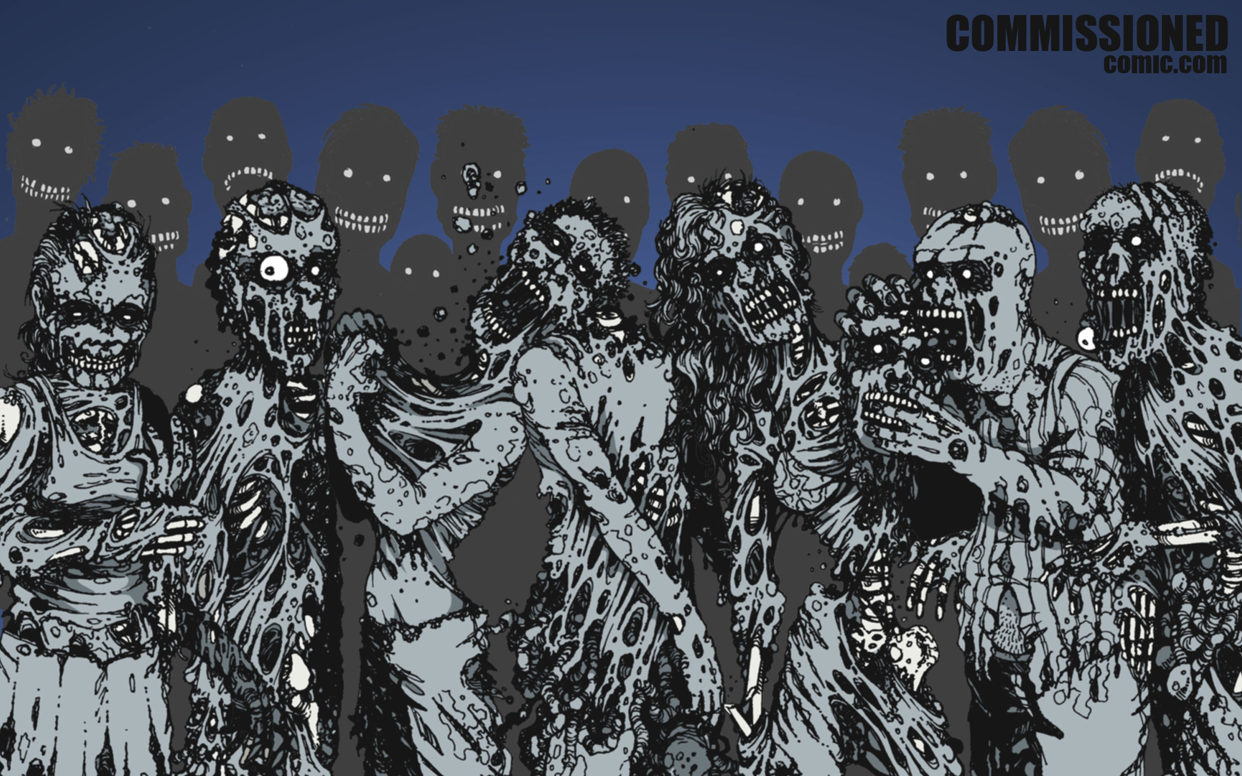 Download mobile wallpaper Dark, Evil, Comics, Horror, Zombie, Commissioned for free.