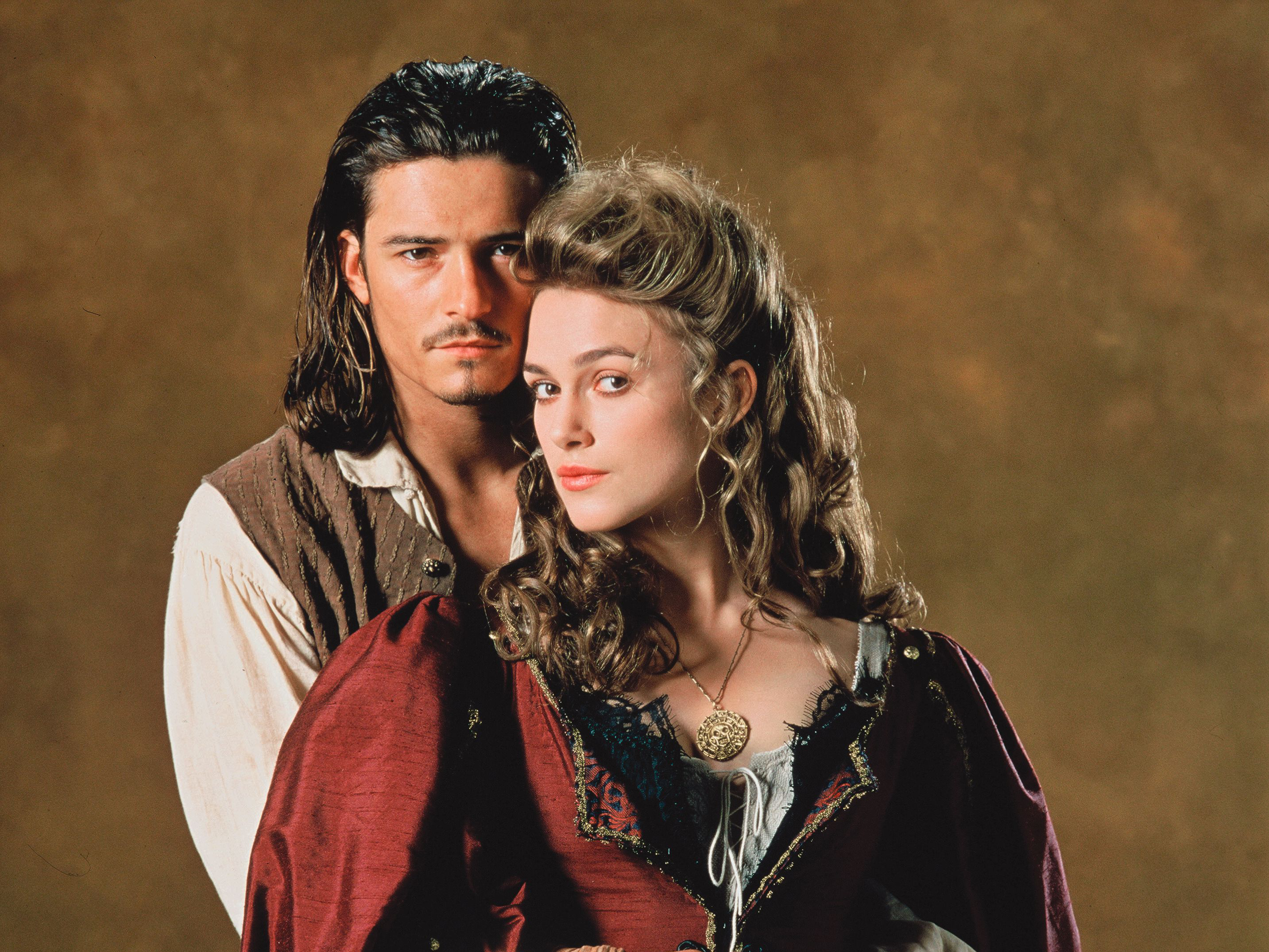 elizabeth swann, pirates of the caribbean: the curse of the black pearl, movie, keira knightley, orlando bloom, will turner, pirates of the caribbean