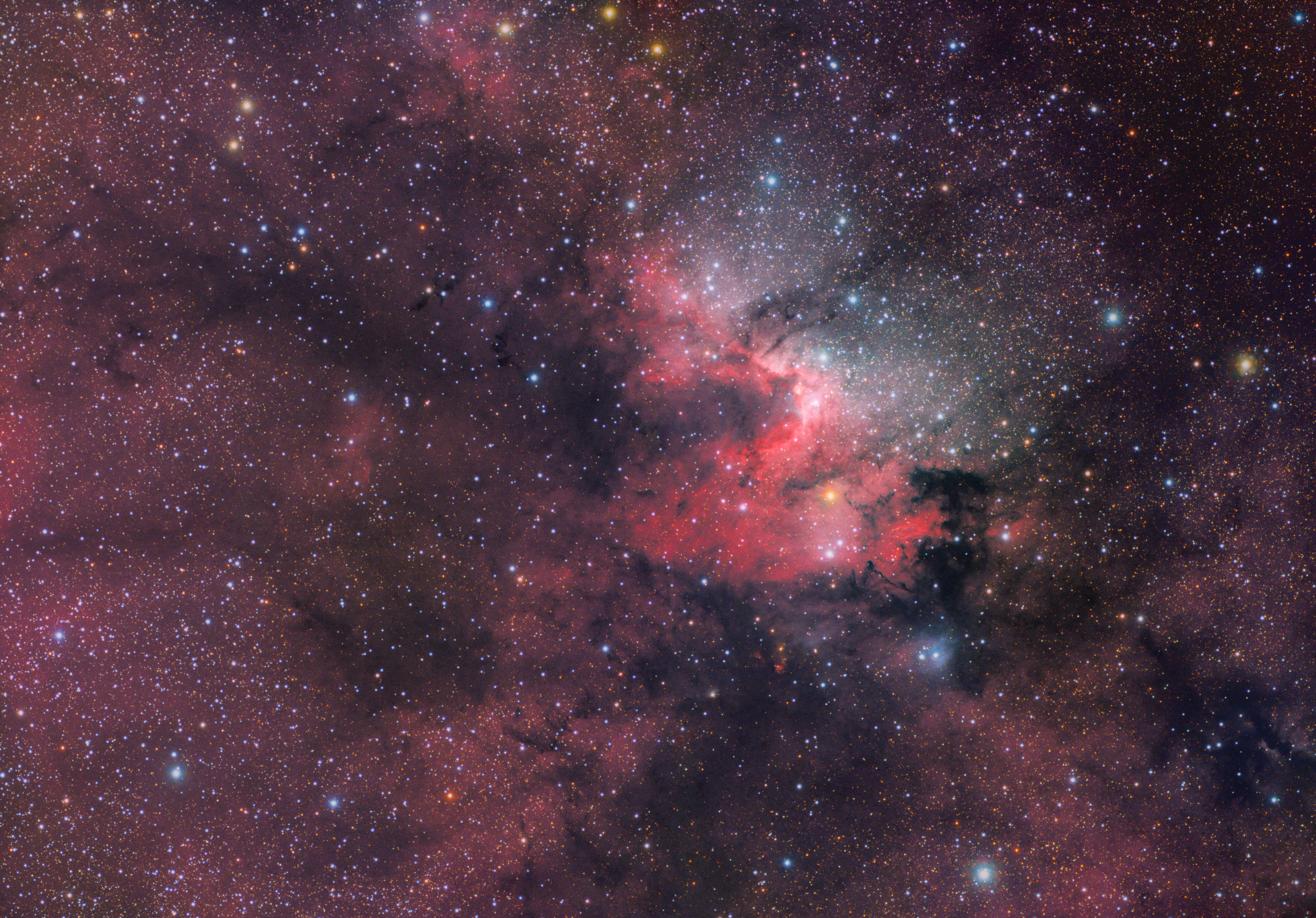 Download mobile wallpaper Stars, Nebula, Pink, Universe for free.