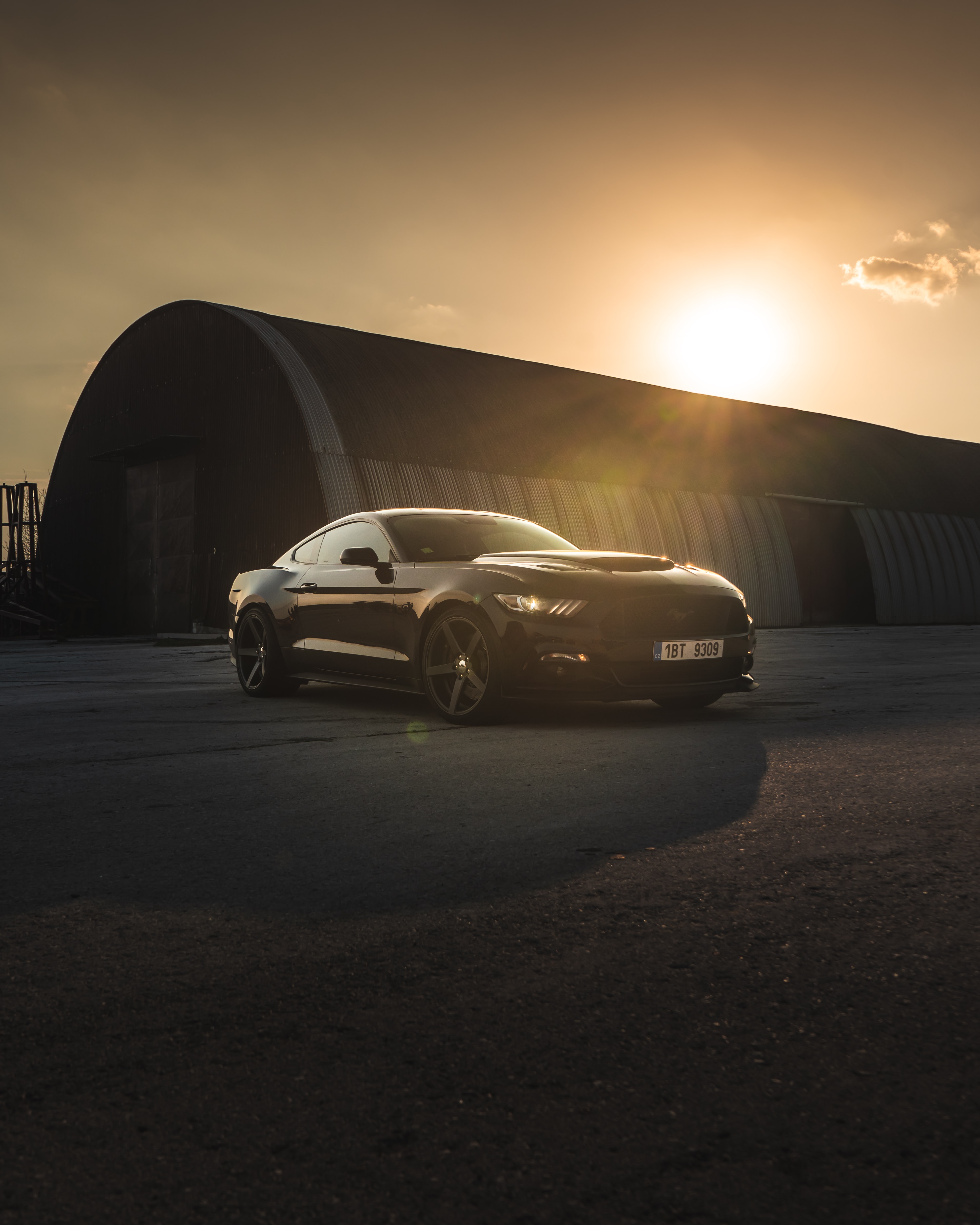 ford mustang, sports, black, cars, sunset, mustang, car, sports car, side view