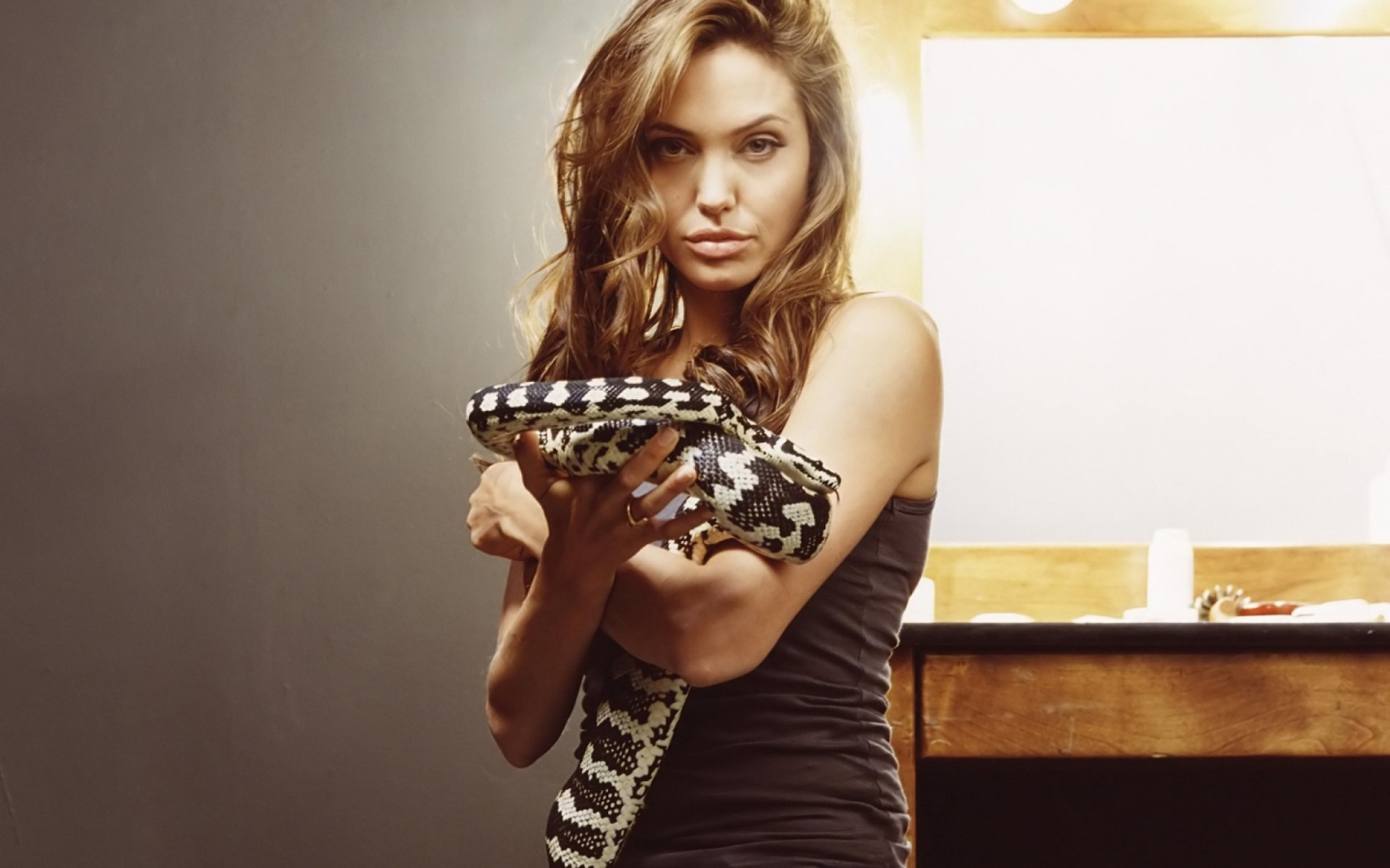Free download wallpaper Angelina Jolie, Snake, Brunette, Celebrity, Sensual on your PC desktop