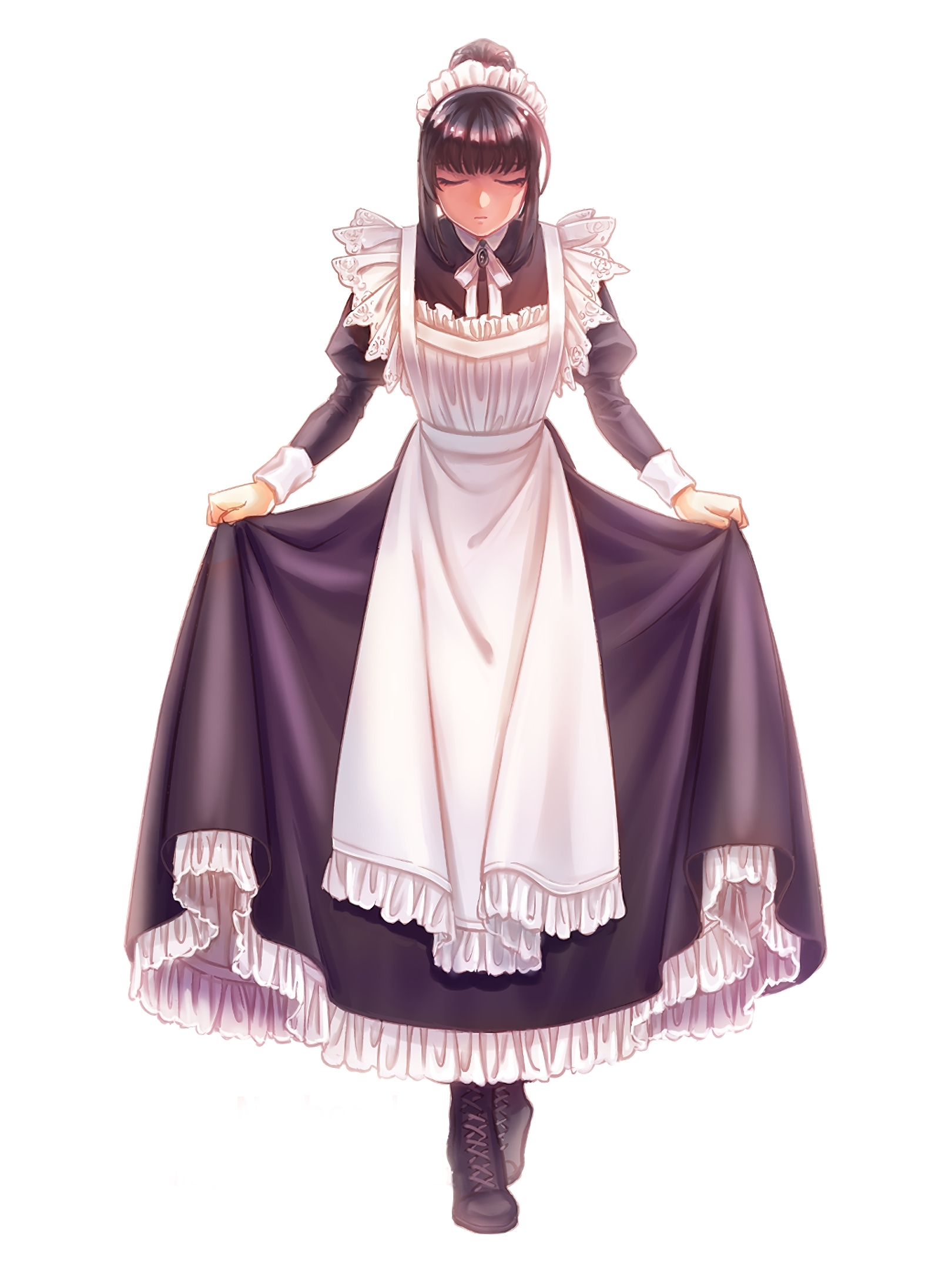 Download mobile wallpaper Anime, Overlord, Headdress, Maid, Black Hair, Apron, Narberal Gamma for free.