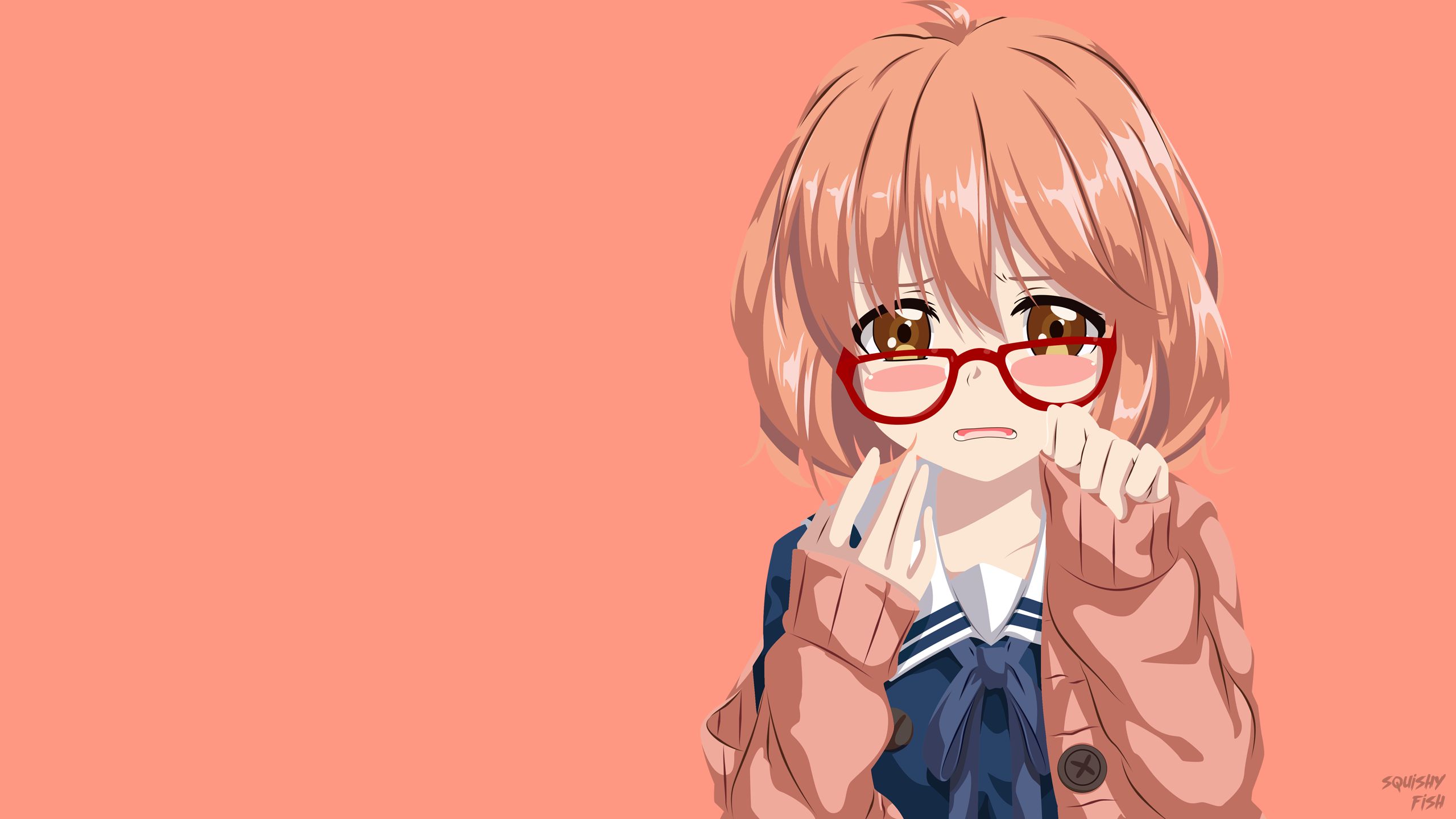 Free download wallpaper Anime, Glasses, Mirai Kuriyama, Beyond The Boundary on your PC desktop