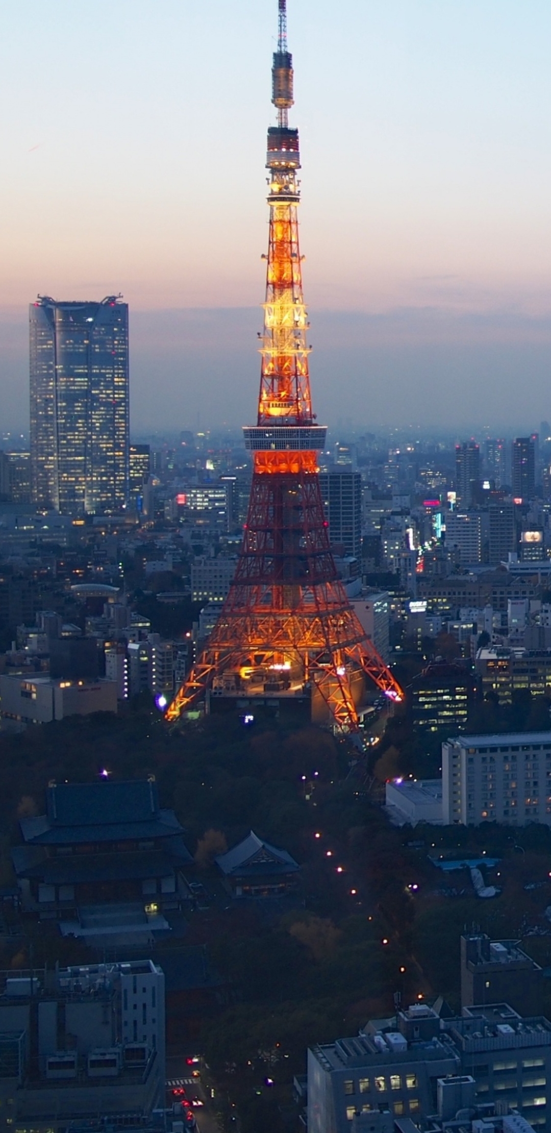 Скачати мобільні шпалери Міста, Сутінки, Японія, Токіо, Створено Людиною, Токійська Вежа безкоштовно.