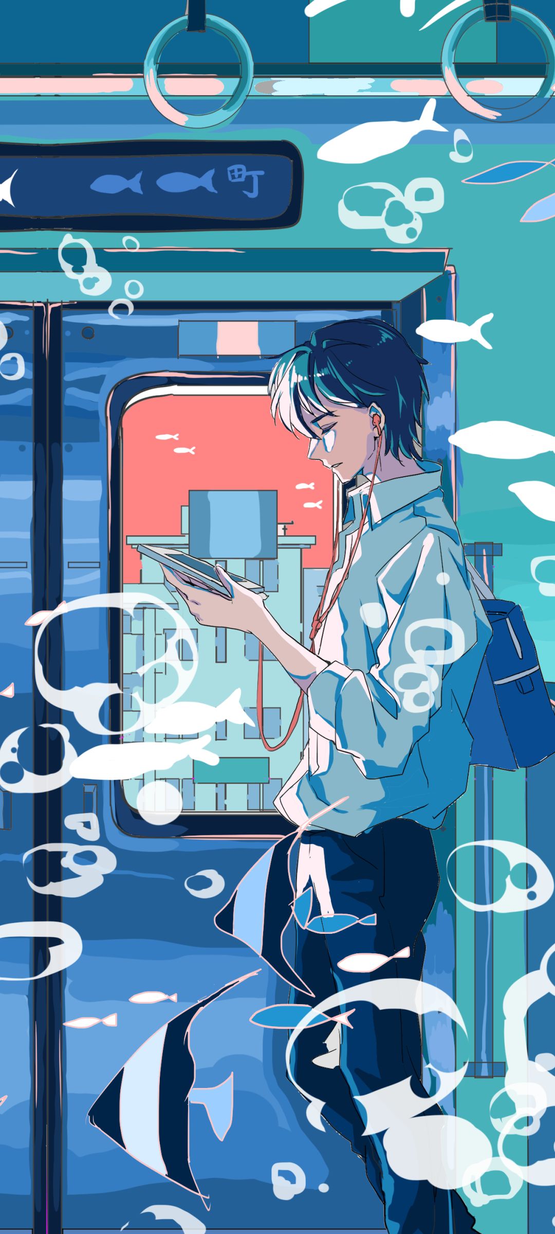 Download mobile wallpaper Anime, Fish, Original for free.
