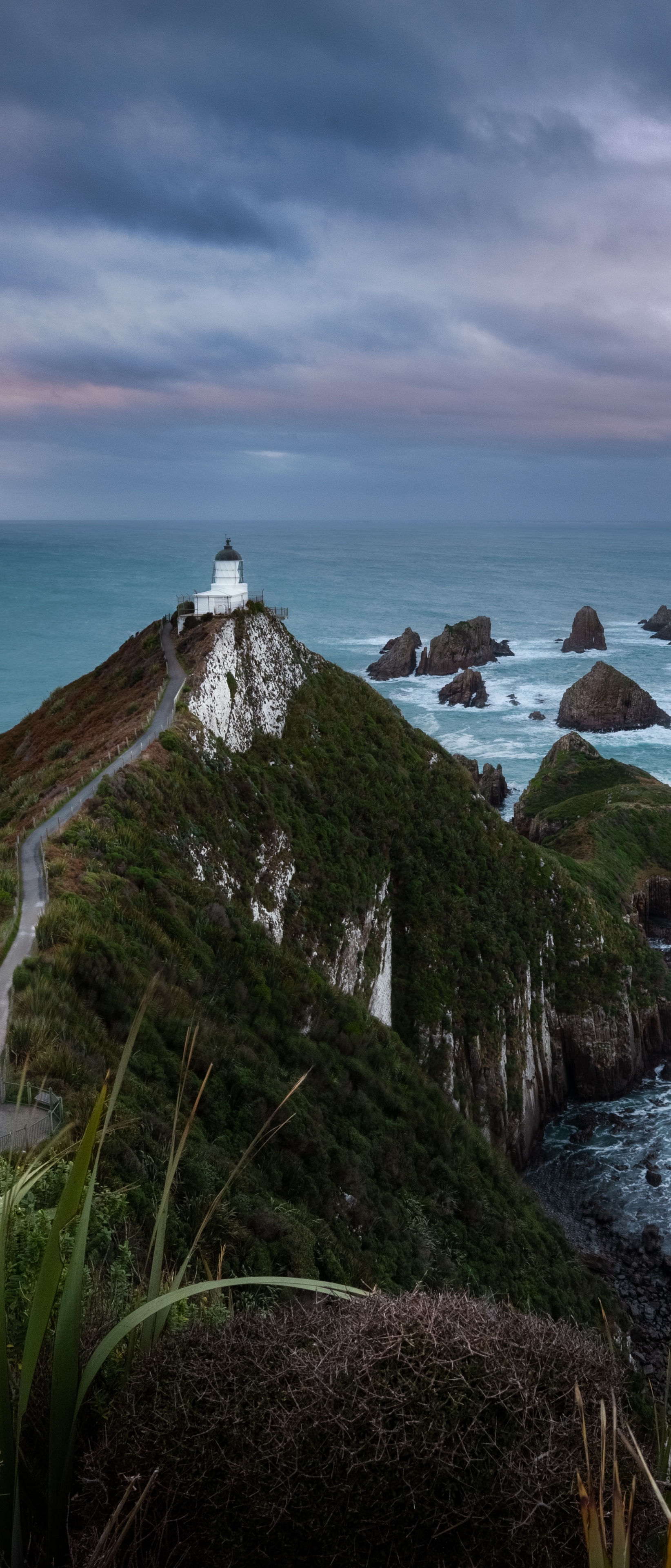 Handy-Wallpaper Horizont, Neuseeland, Leuchtturm, Menschengemacht kostenlos herunterladen.