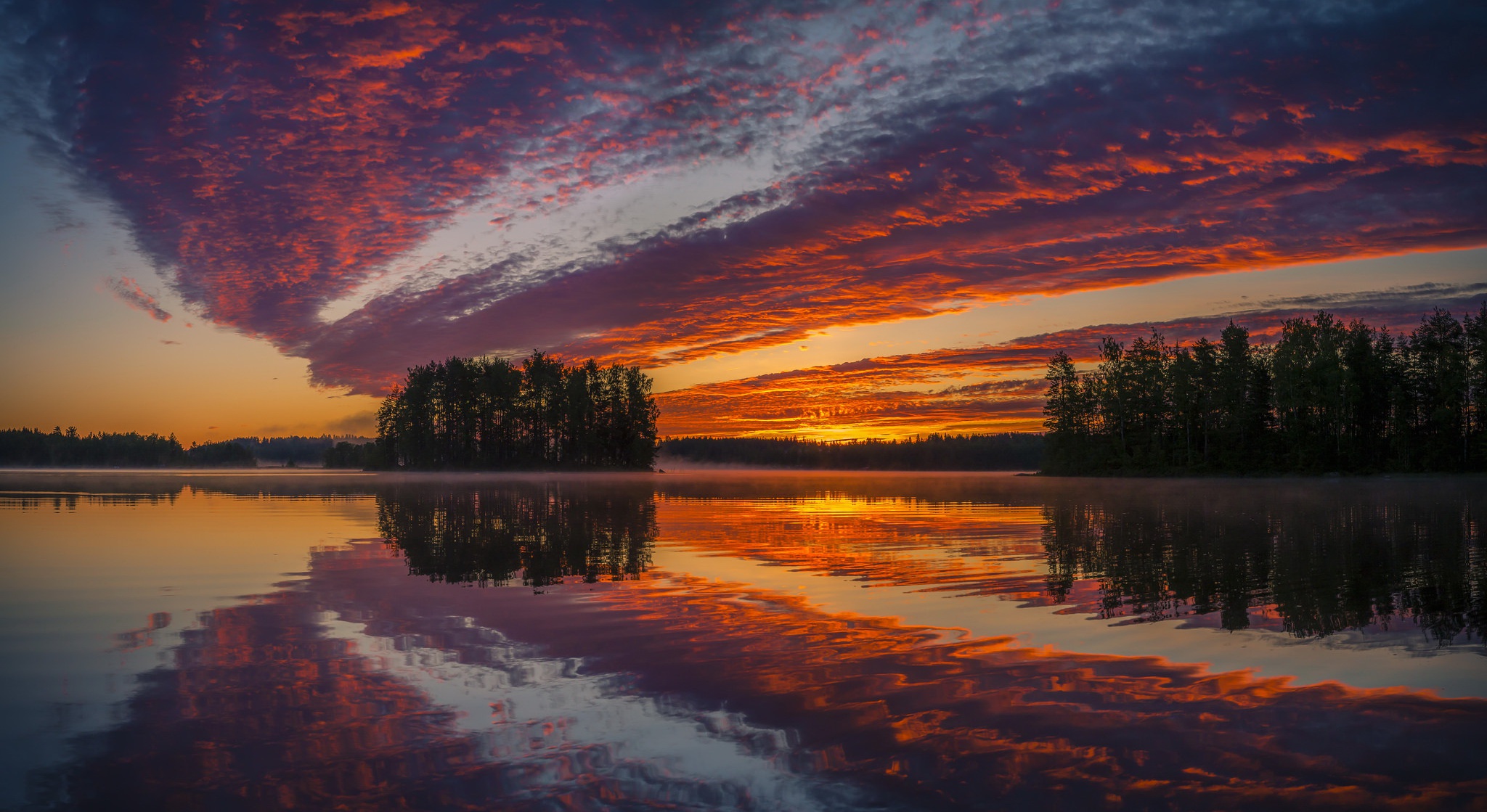 Free download wallpaper Nature, Sunset, Sky, Lake, Reflection, Tree, Earth, Cloud on your PC desktop