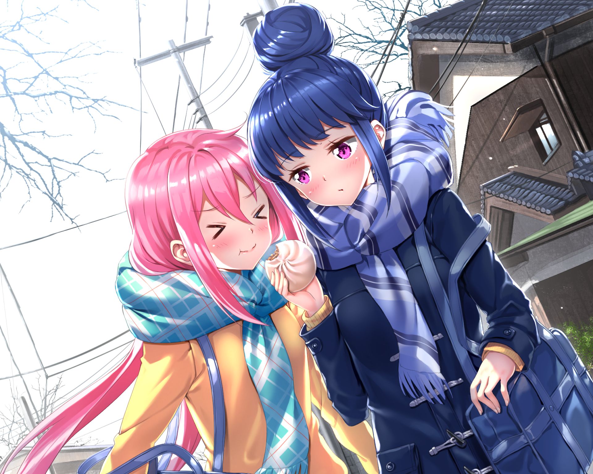 Download mobile wallpaper Anime, Laid Back Camp, Rin Shima, Nadeshiko Kagamihara for free.