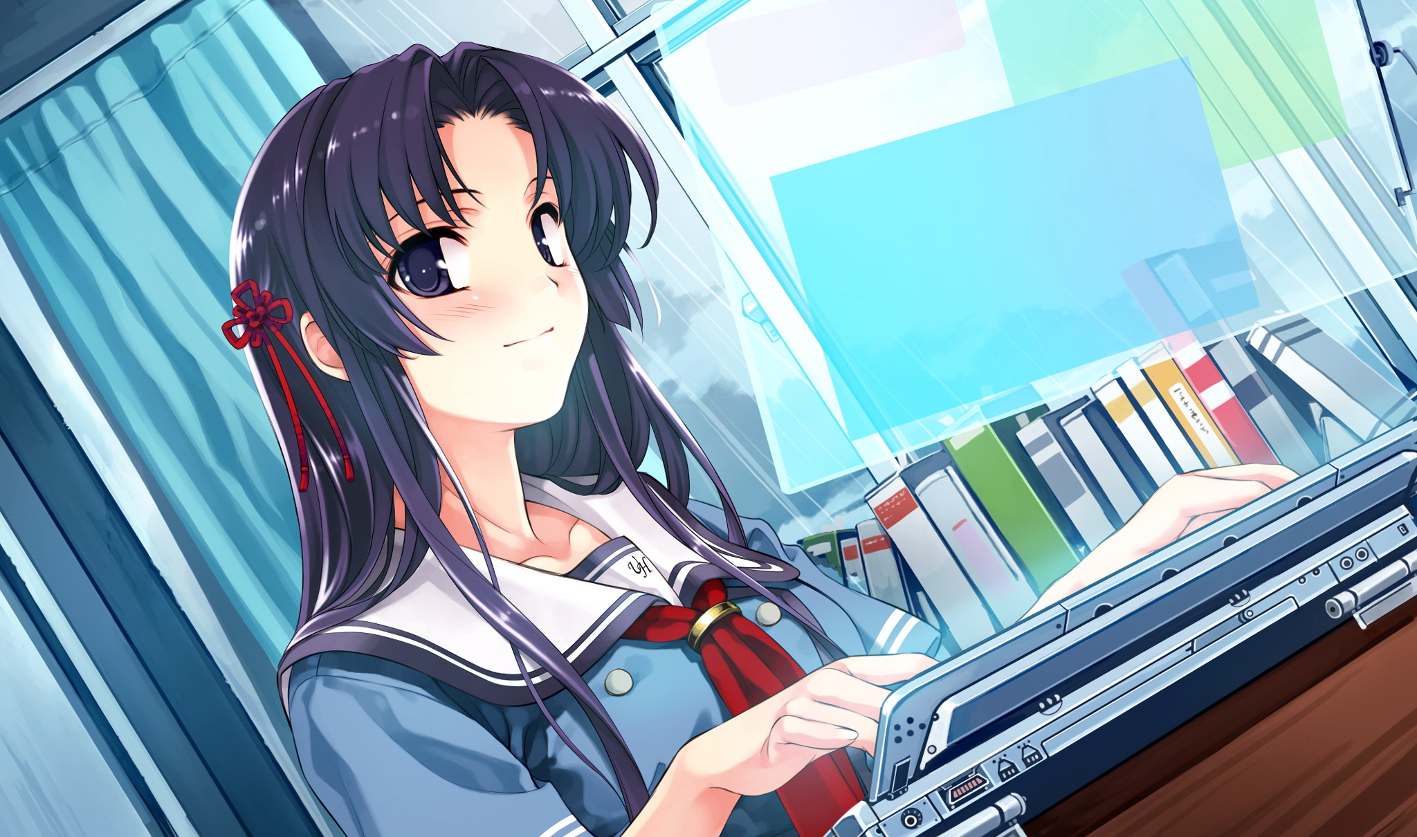 Laden Sie das Animes, Tiefblauer Himmel Und Reinweiße Flügel-Bild kostenlos auf Ihren PC-Desktop herunter