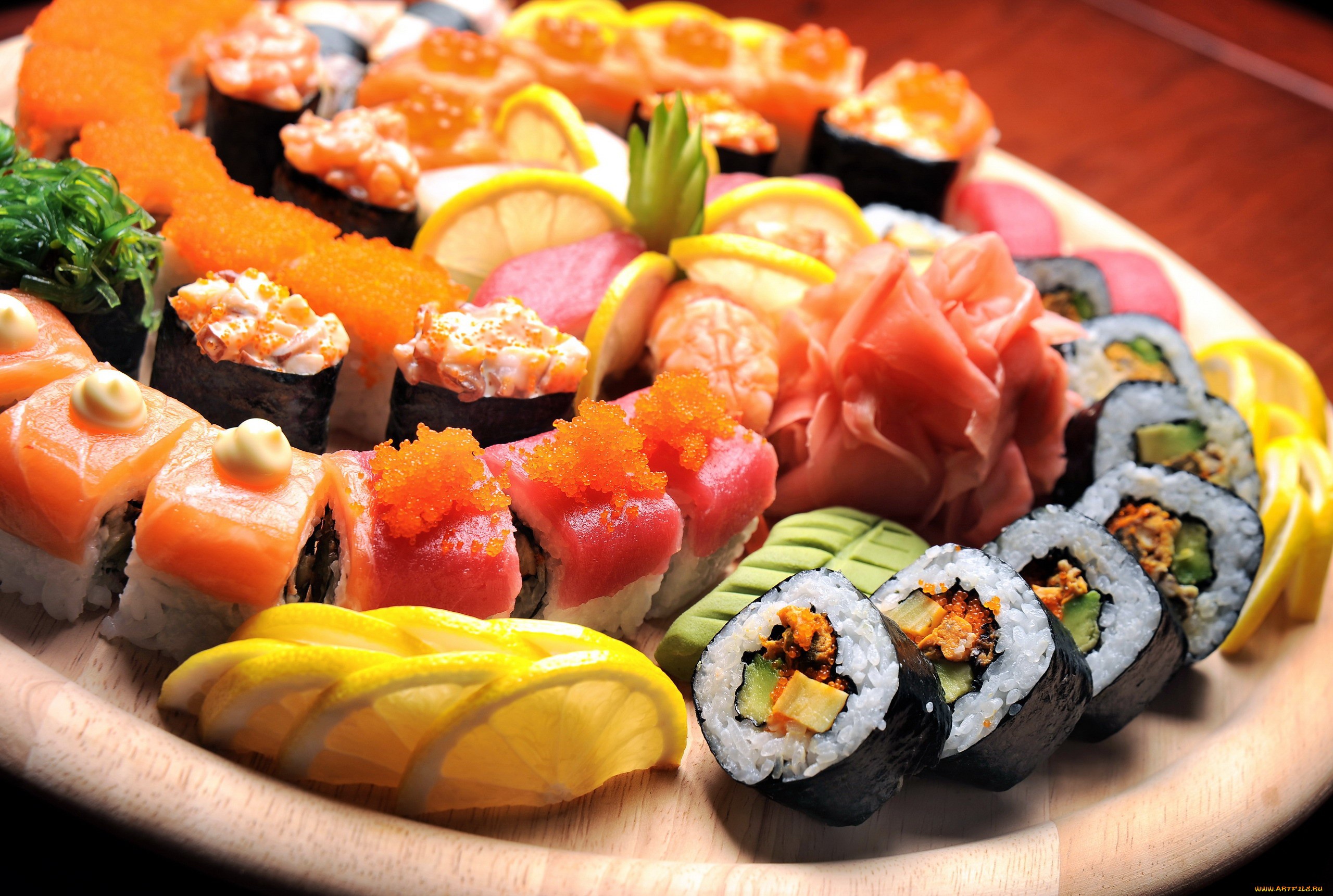 Download mobile wallpaper Food, Sushi, Fish, Seafood, Rice for free.