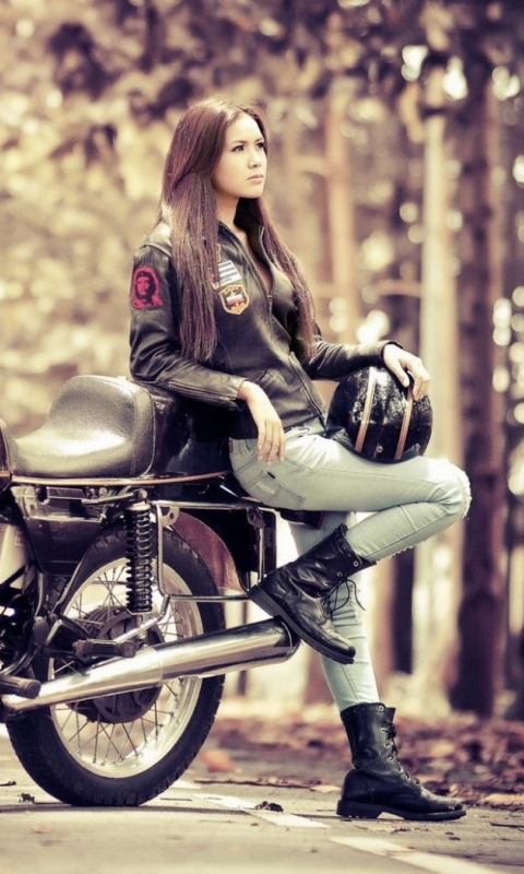 Download mobile wallpaper Women, Girls & Motorcycles for free.