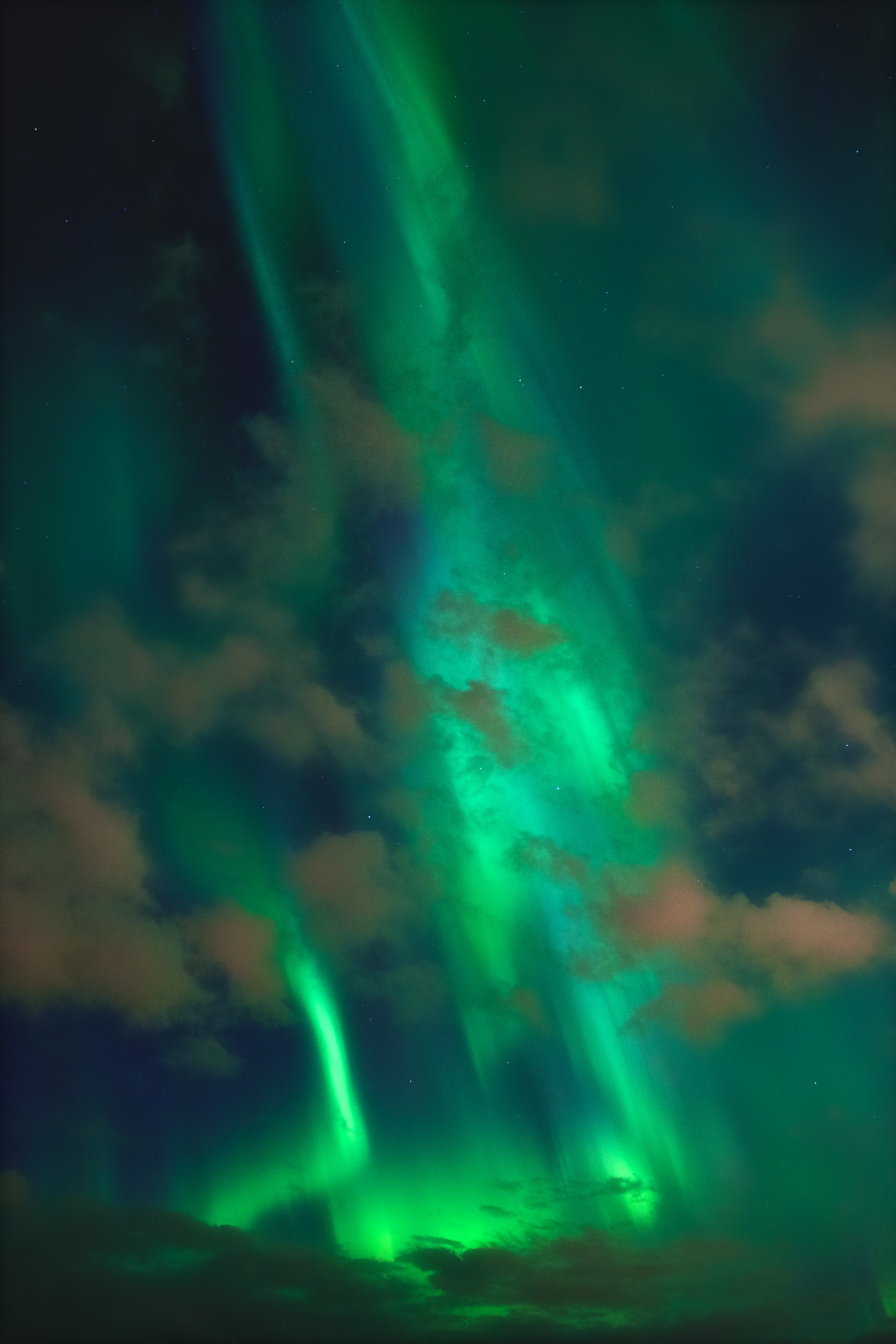 Free download wallpaper Night, Clouds, Nature, Sky, Aurora, Northern Lights, Aurora Borealis on your PC desktop