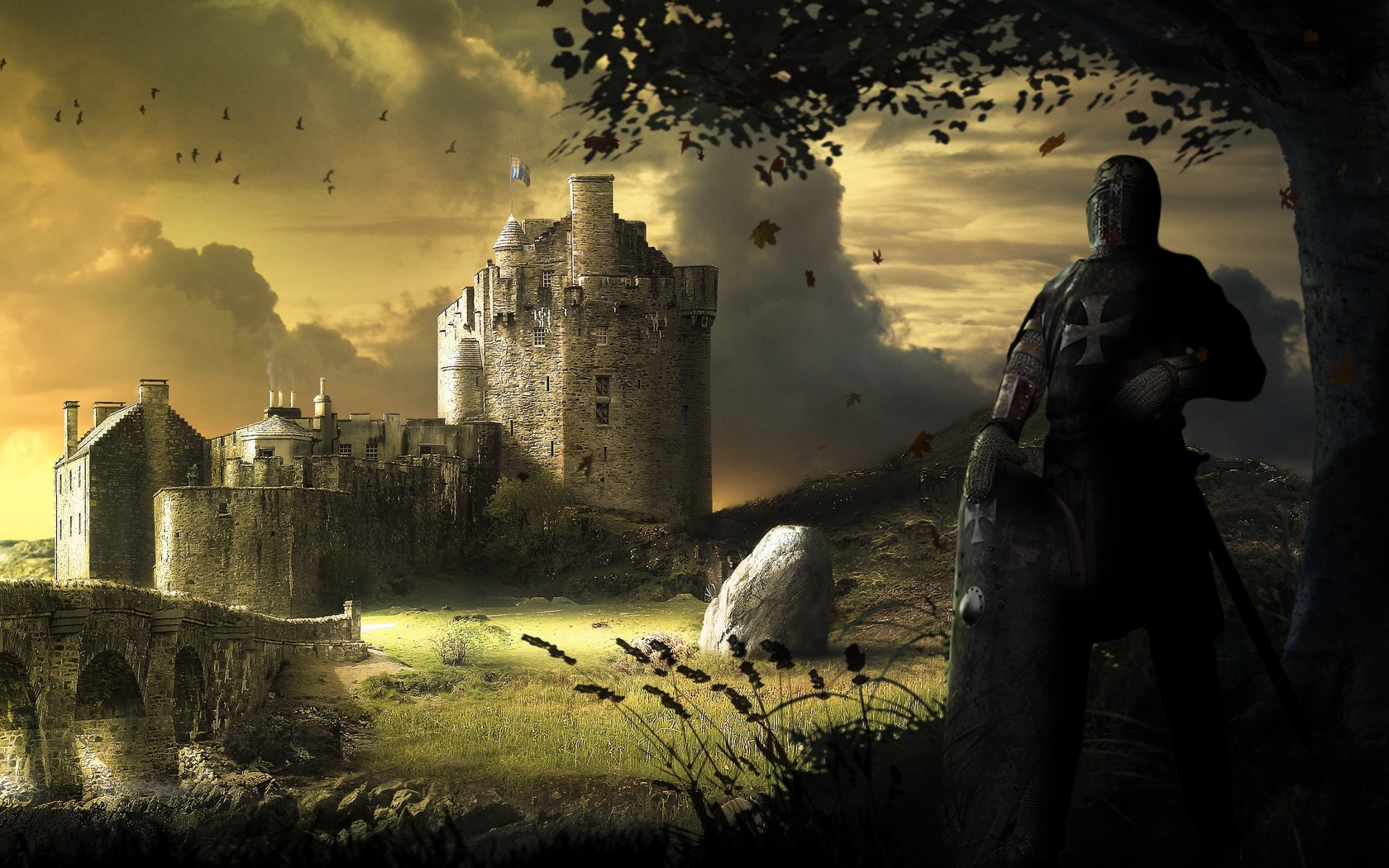 Download mobile wallpaper Knight, Fantasy, Castle, Castles for free.