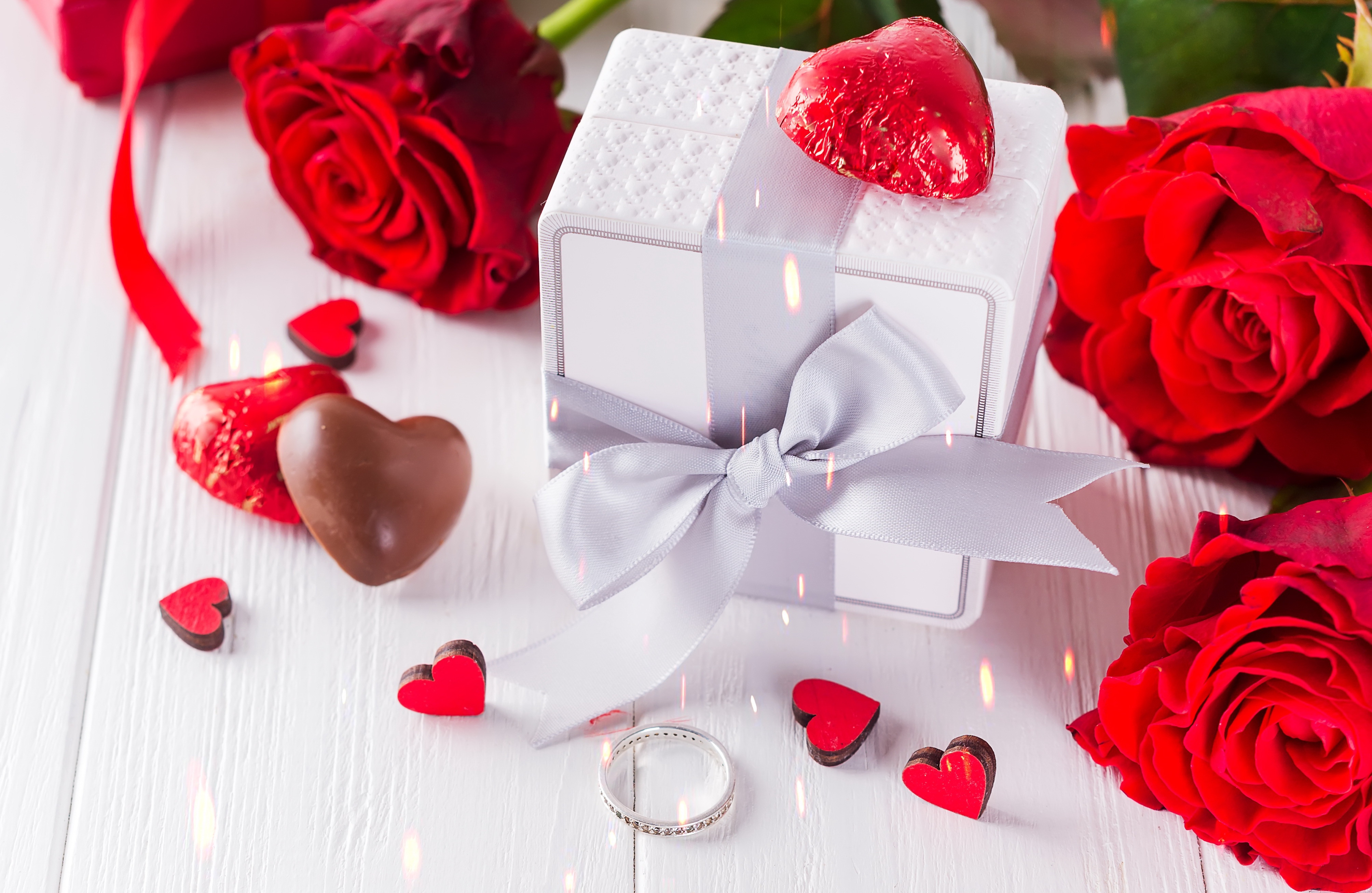 PCデスクトップに花, 薔薇, 贈り物, 愛する, バレンタイン・デー, ロマンチック, 心臓, ホリデー画像を無料でダウンロード
