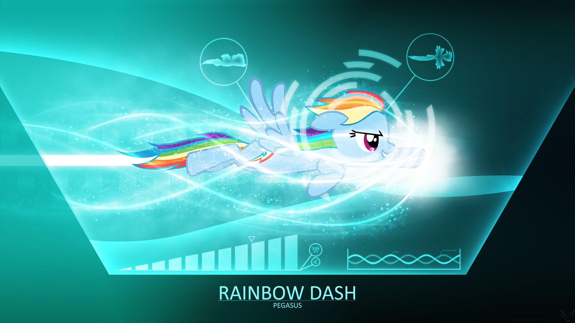 my little pony, tv show, my little pony: friendship is magic, rainbow dash, vector Panoramic Wallpaper