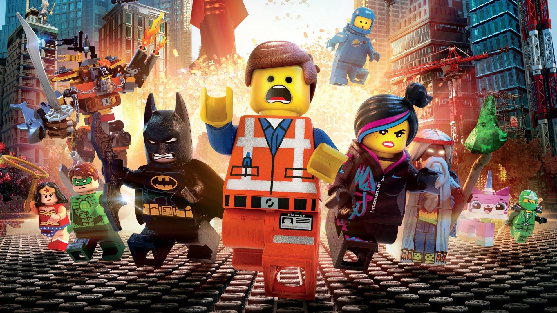 Laden Sie das Batman, Lego, Filme, Grüne Laterne, Wonderwoman, Emmet (Der Lego Film), The Lego Movie-Bild kostenlos auf Ihren PC-Desktop herunter