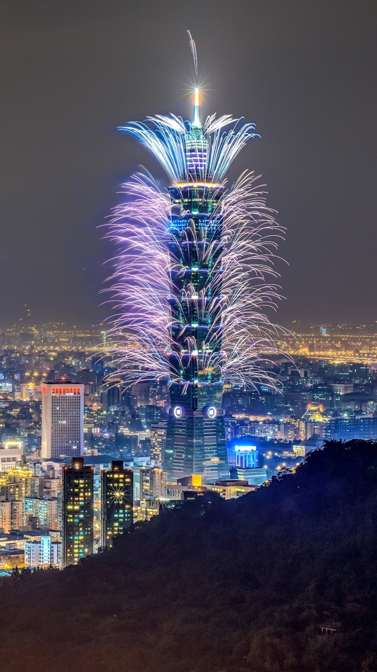 無料モバイル壁紙都市, 夜, 台北, マンメイドをダウンロードします。