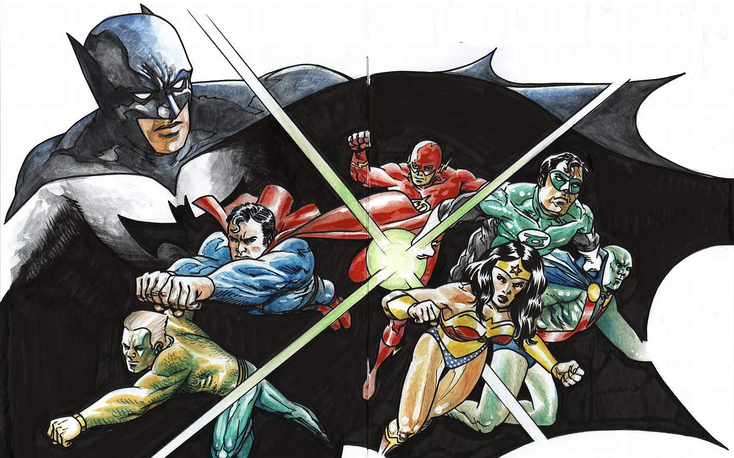 Скачать картинку Лига Справедливости, Аквамен, Флеш, Зелёный Фонарь, Марсианский Охотник, Чудо Женщина, Супермен, Бэтмен, Комиксы, Комиксы Dc в телефон бесплатно.