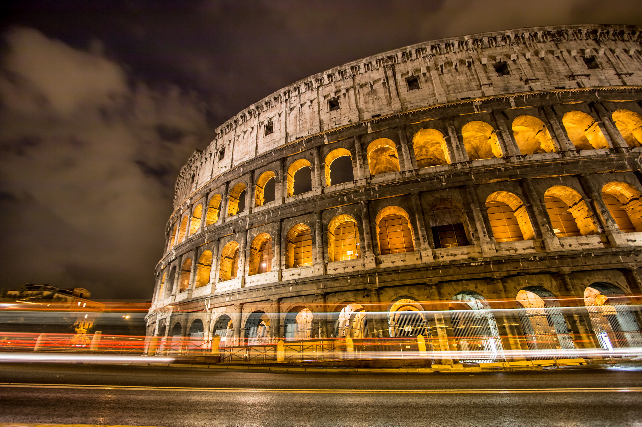 italy, rome, man made, colosseum, light, night, time lapse, monuments